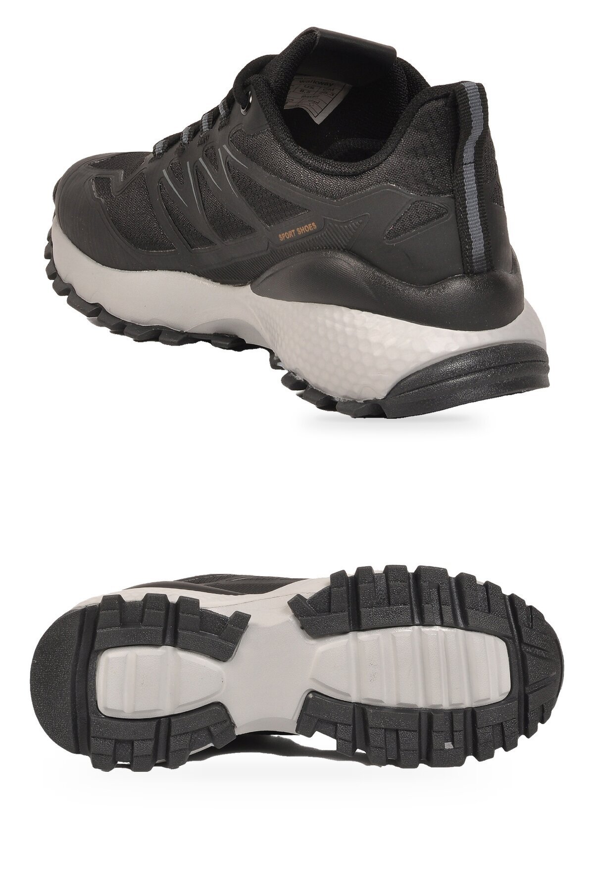 Siyah-Buz Hafif Esnek Rahat Kaymaz Tabanlı Bağcıklı Erkek Spor Ayakkabı Sneaker Upp Sala