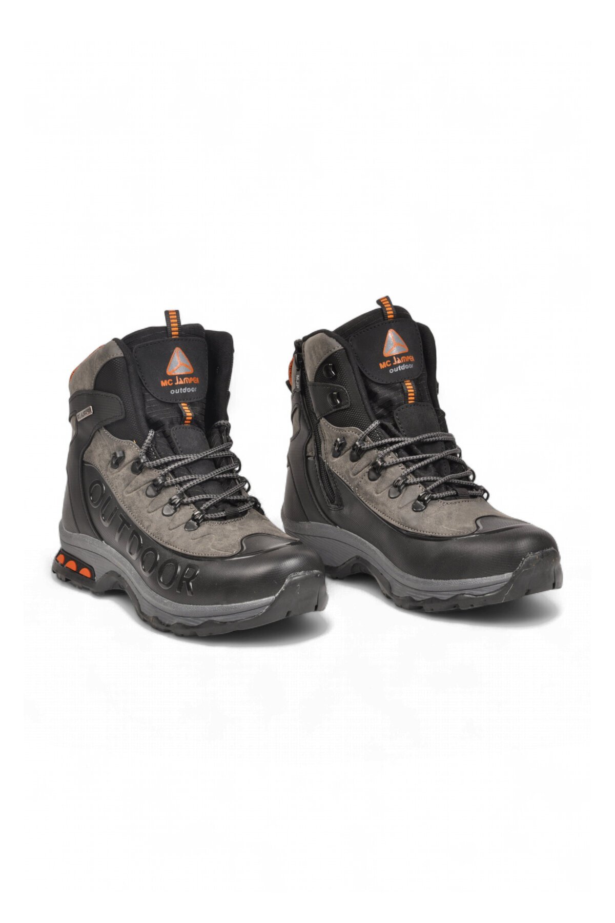 Erkek Bağcıklı Kaymaz Tabanlı Siyah-Füme Outdoor Trekking Bot 2115