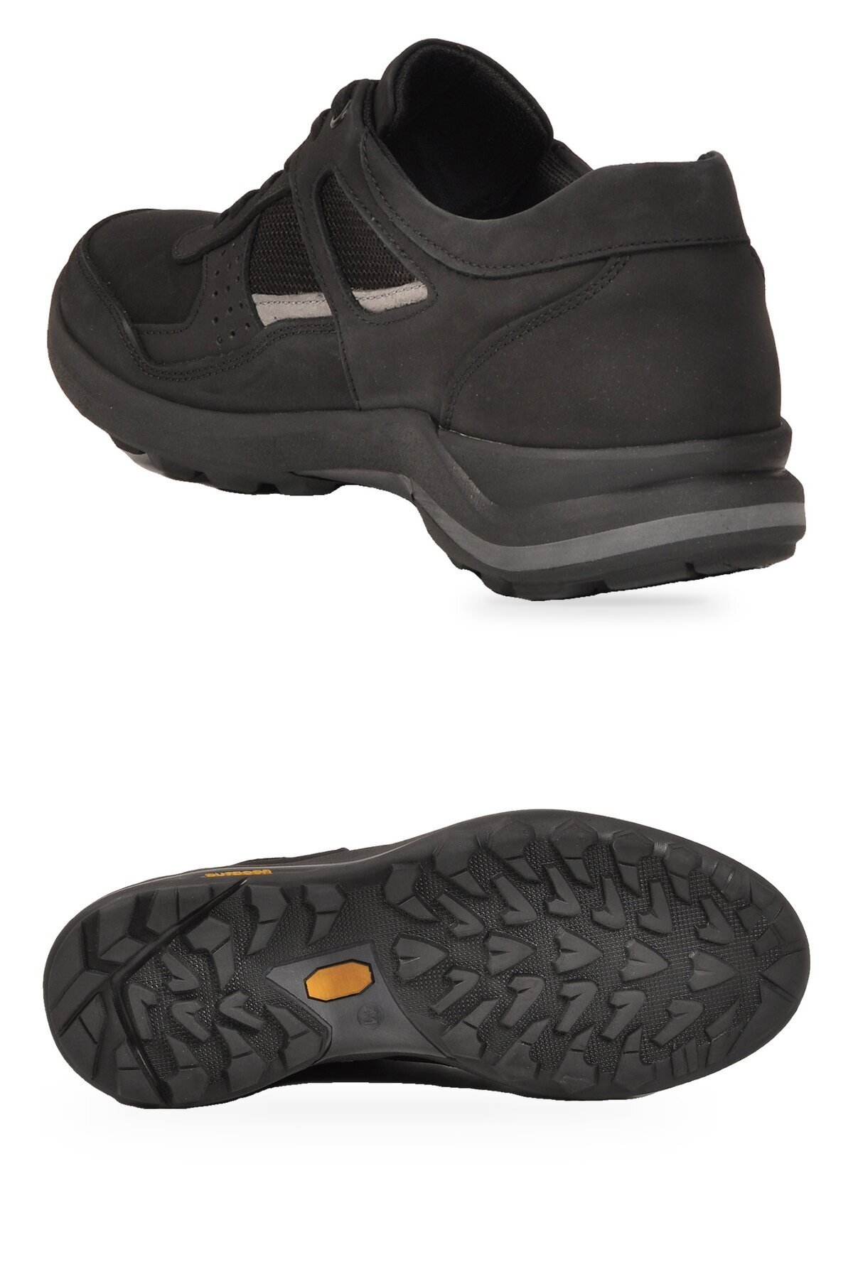 Erkek Bağcıklı Kaymaz Tabanlı Siyah Hakiki Deri Outdoor Trekking Ayakkabı 2055
