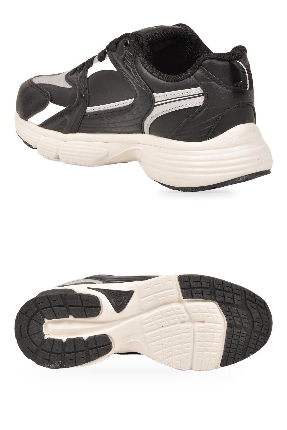 Bağcıklı Kalın Rahat Taban Siyah Unisex Yürüyüş ve Spor Ayakkabı Sneaker Terra G