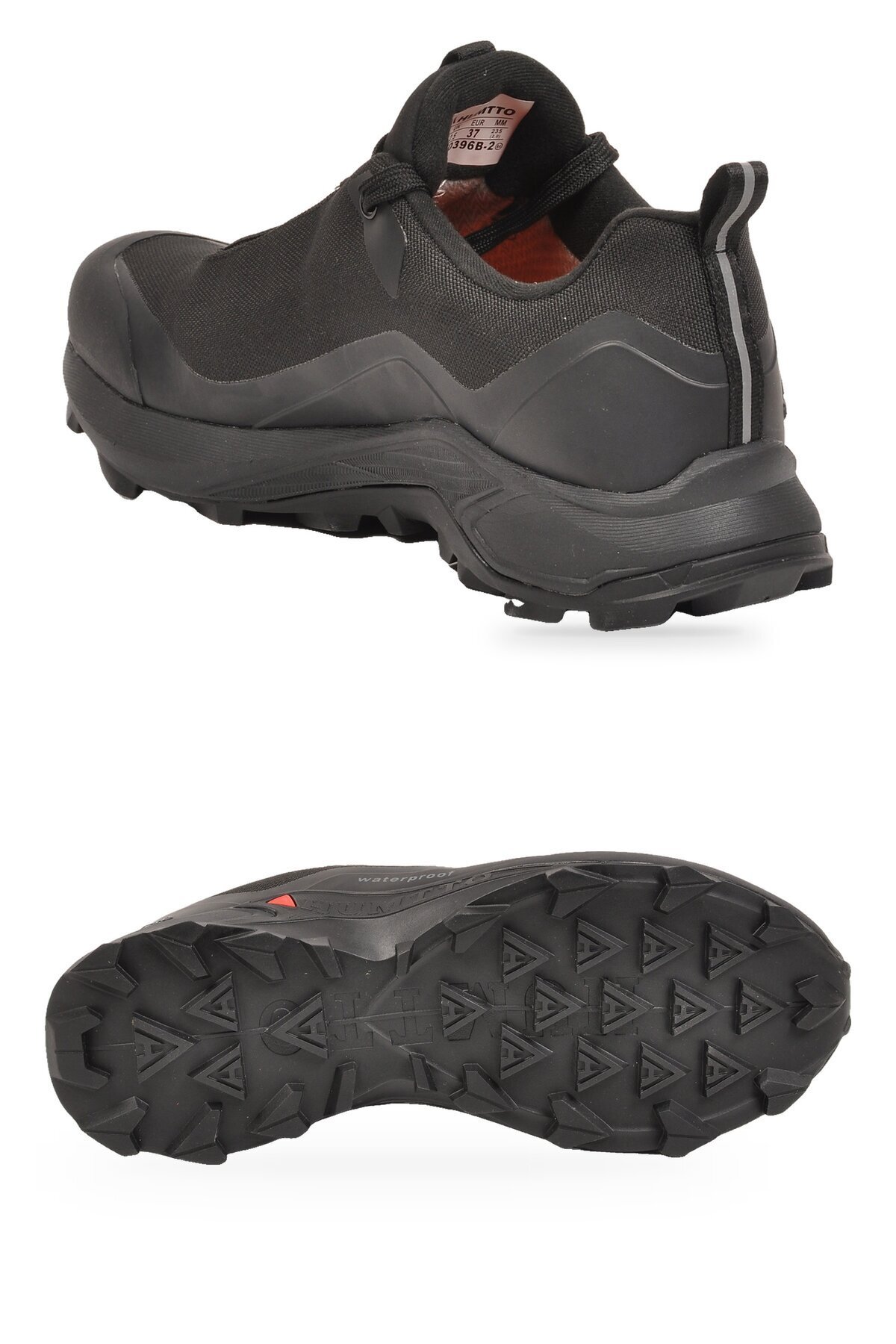 Unisex Su Geçirmez Kaymaz Taban Bağcıklı Siyah Outdoor Trekking Ayakkabı 110396B-2