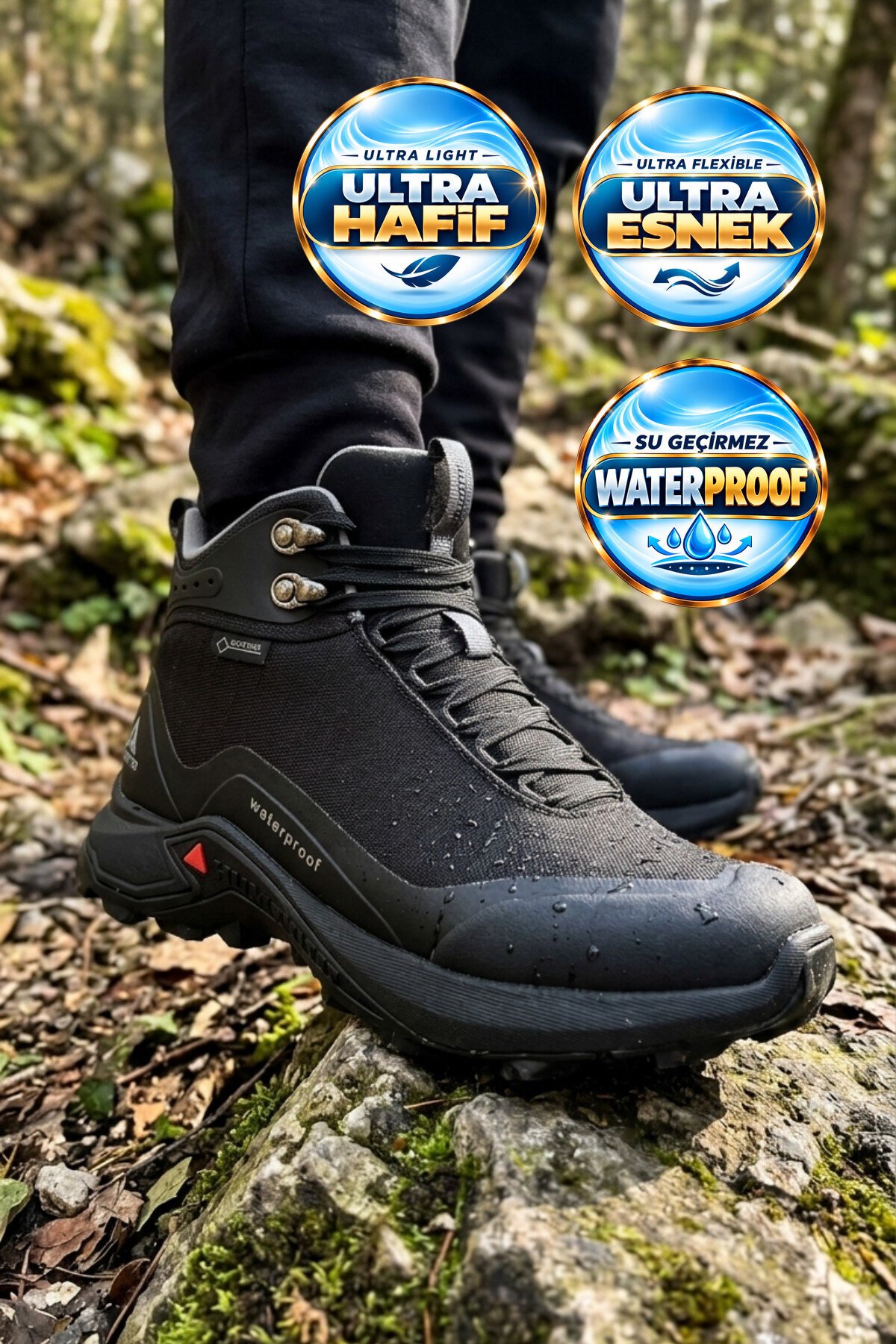 Unisex Su Geçirmez Kaymaz Taban Bağcıklı Erkek Outdoor Trekking Bot 210500B-1