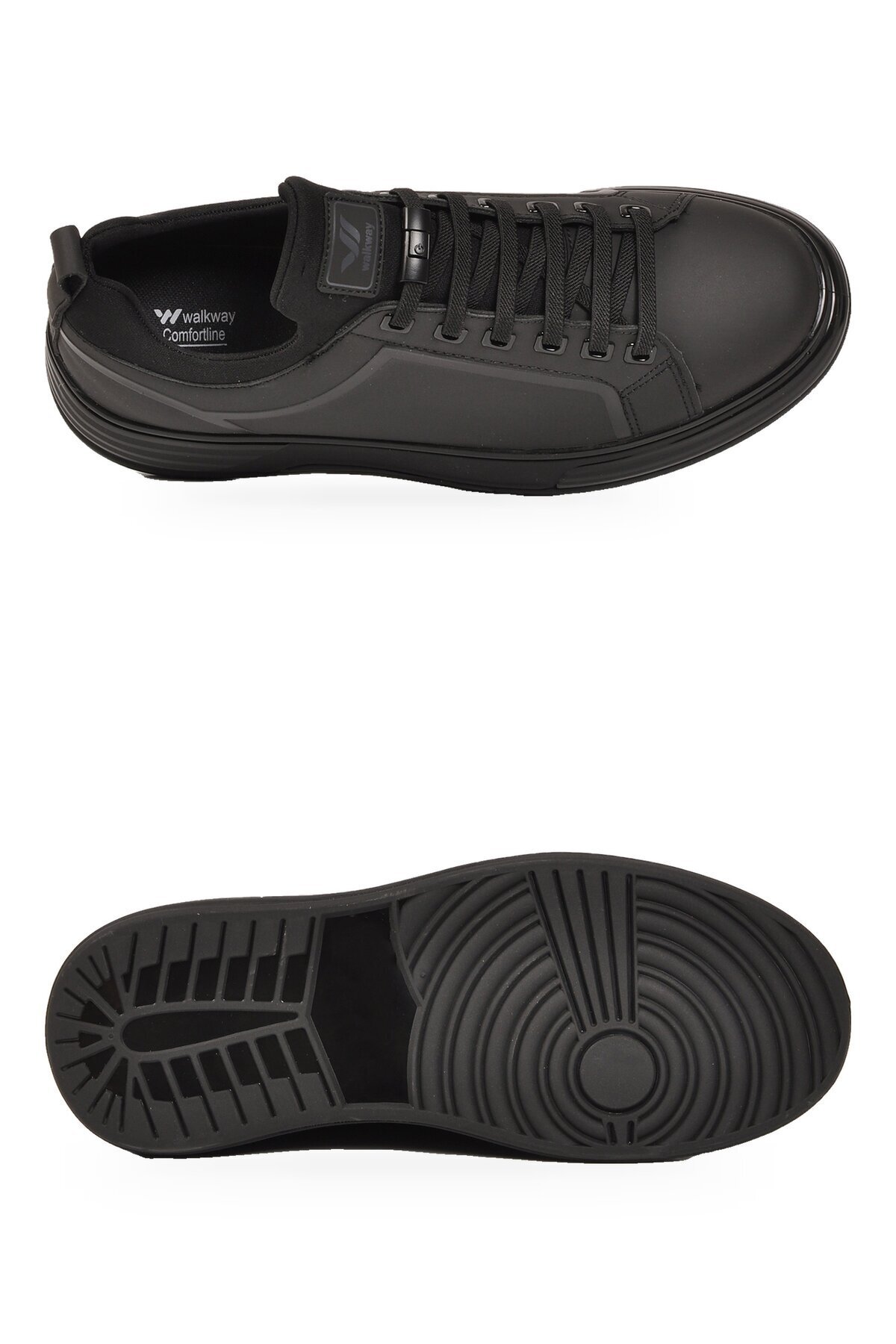 Erkek Bağcıklı Kalın Rahat Konfor Taban Siyah Yürüyüş ve Spor Ayakkabı Sneaker Ignite