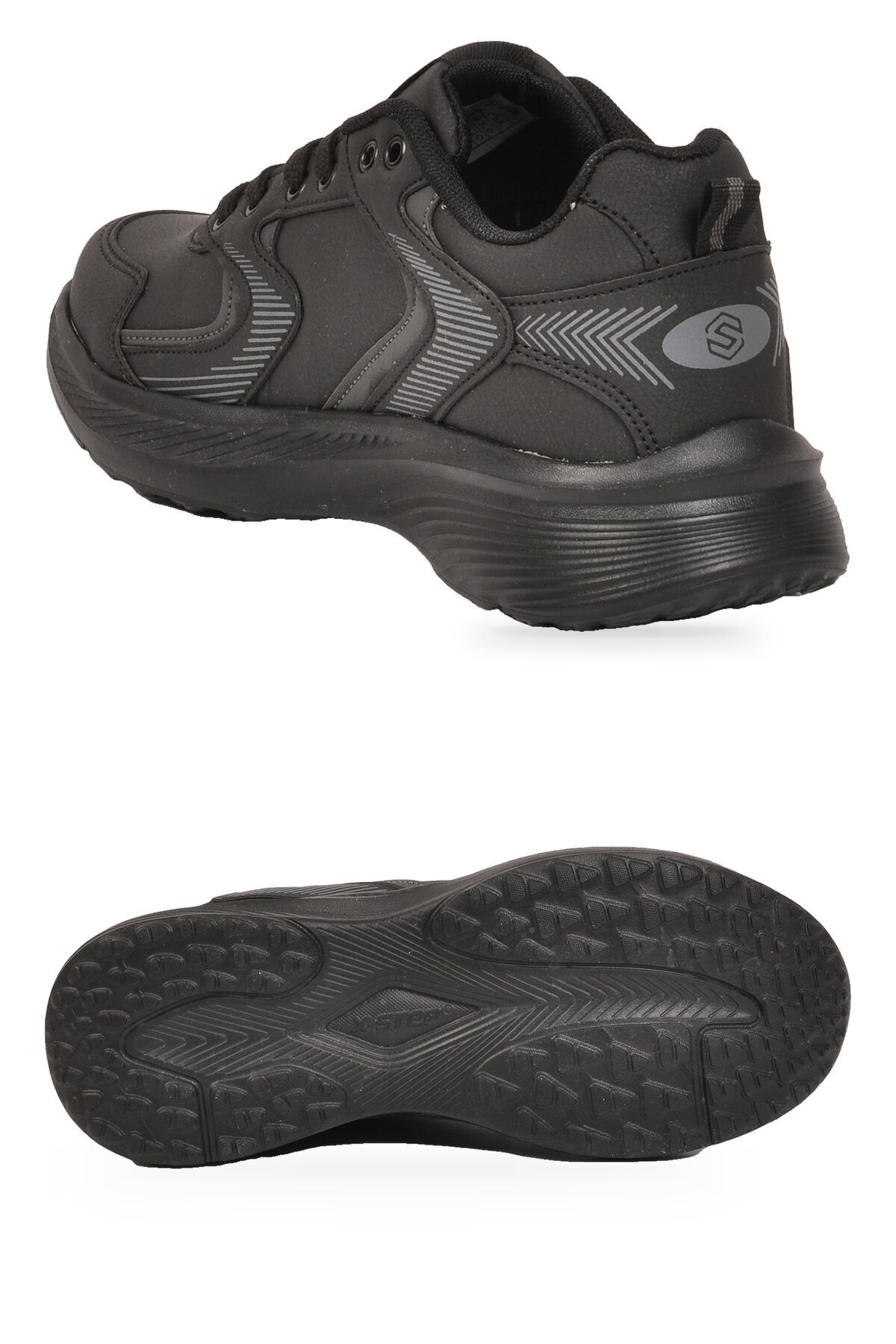 Bağcıklı Kalın Rahat Taban Hafif Esnek Siyah Unisex Yürüyüş ve Spor Ayakkabı Sneaker 2032