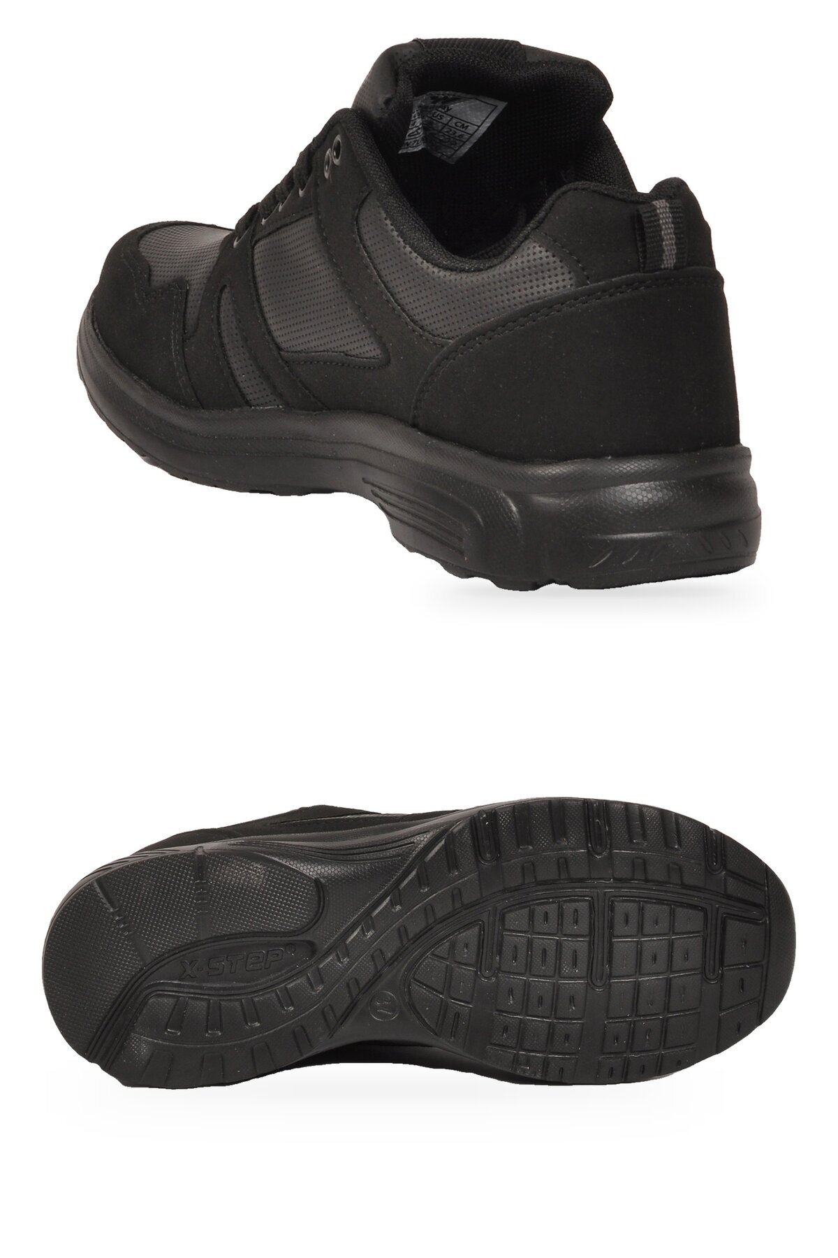 Bağcıklı Cilt Siyah Hafif Rahat Taban Esnek Unisex Yürüyüş ve Spor Ayakkabı Sneaker Core 020