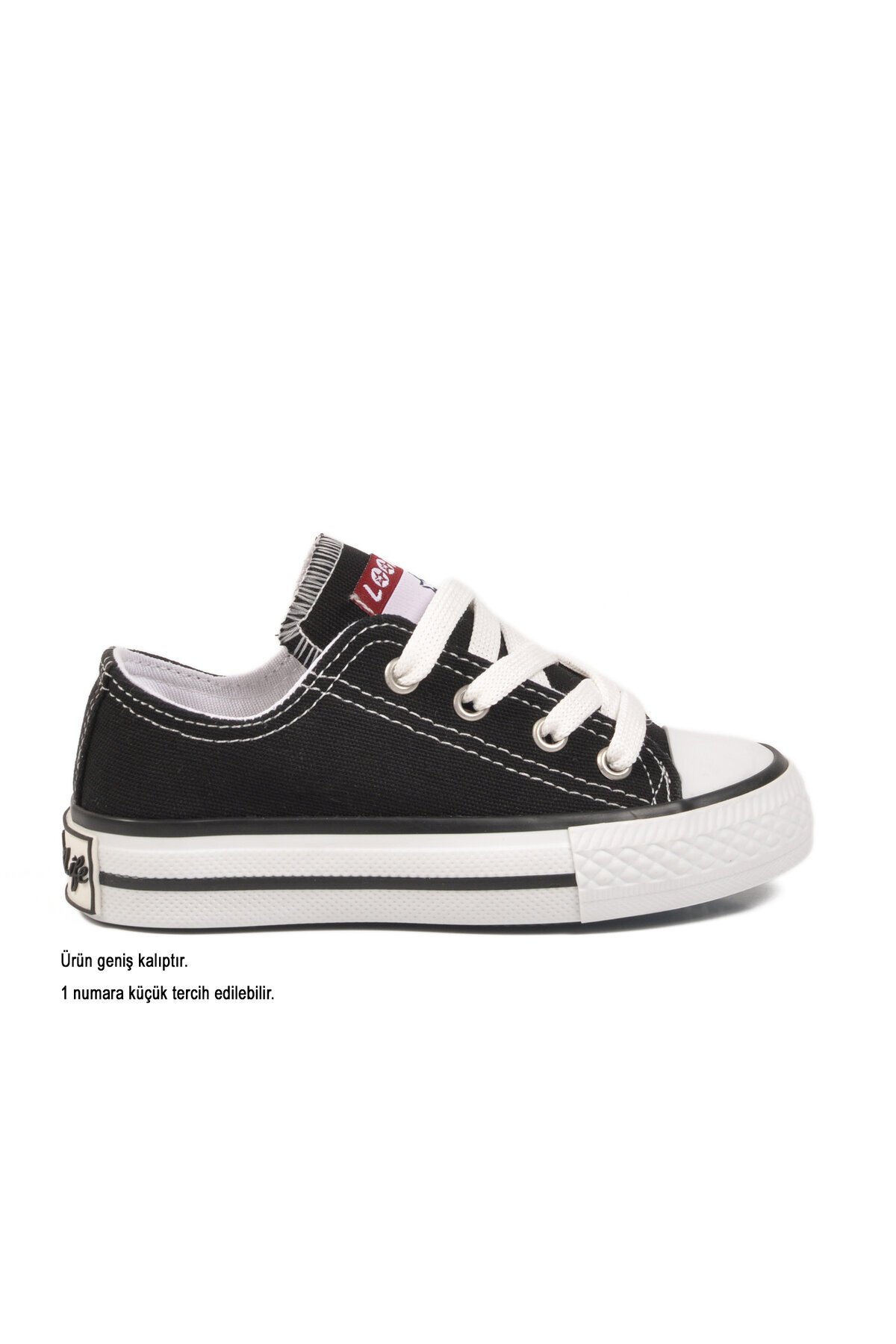 Siyah Keten Unisex Çocuk Spor Ayakkabı 26201 P