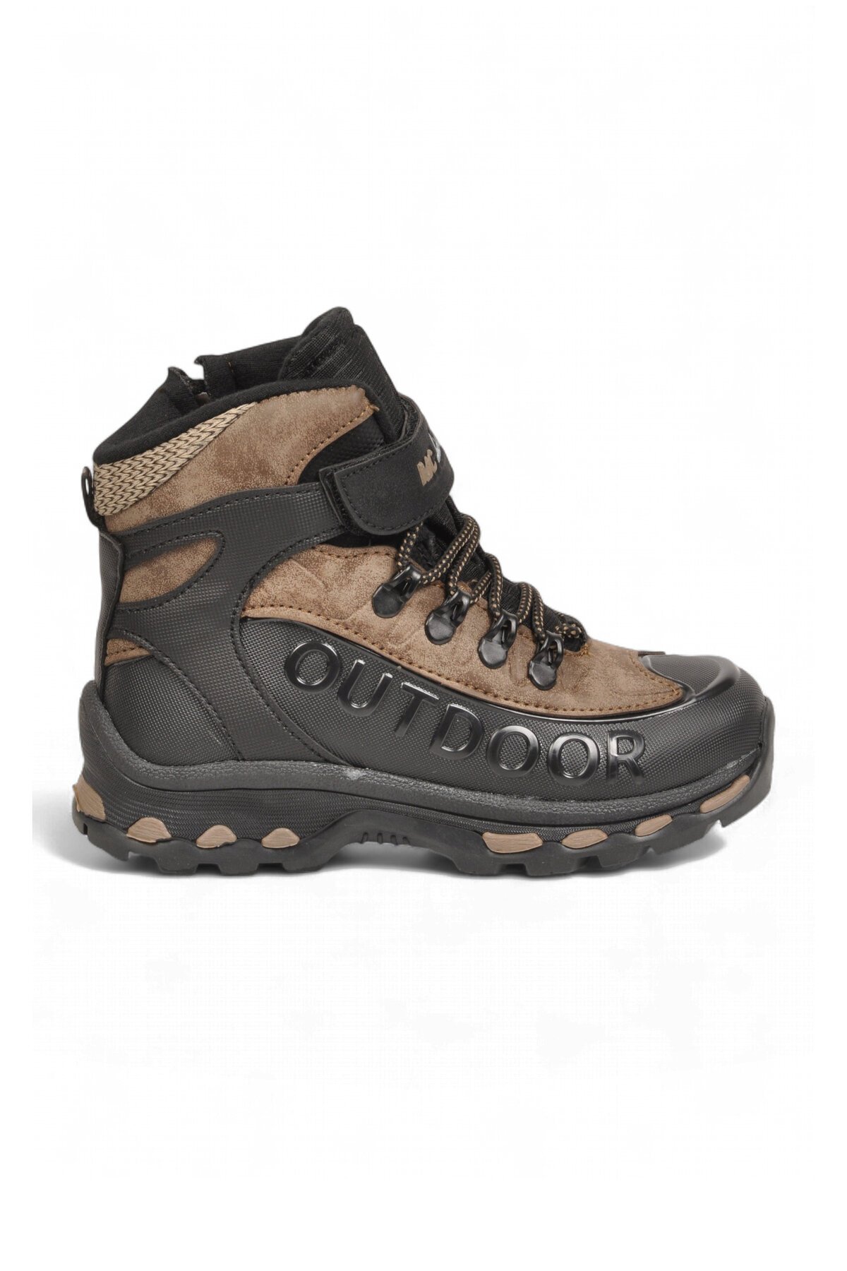 Siyah-Vizon Cırtlı Bilek Boy Kaymaz Taban Unisex Çocuk Outdoor Trekking Bot 2115