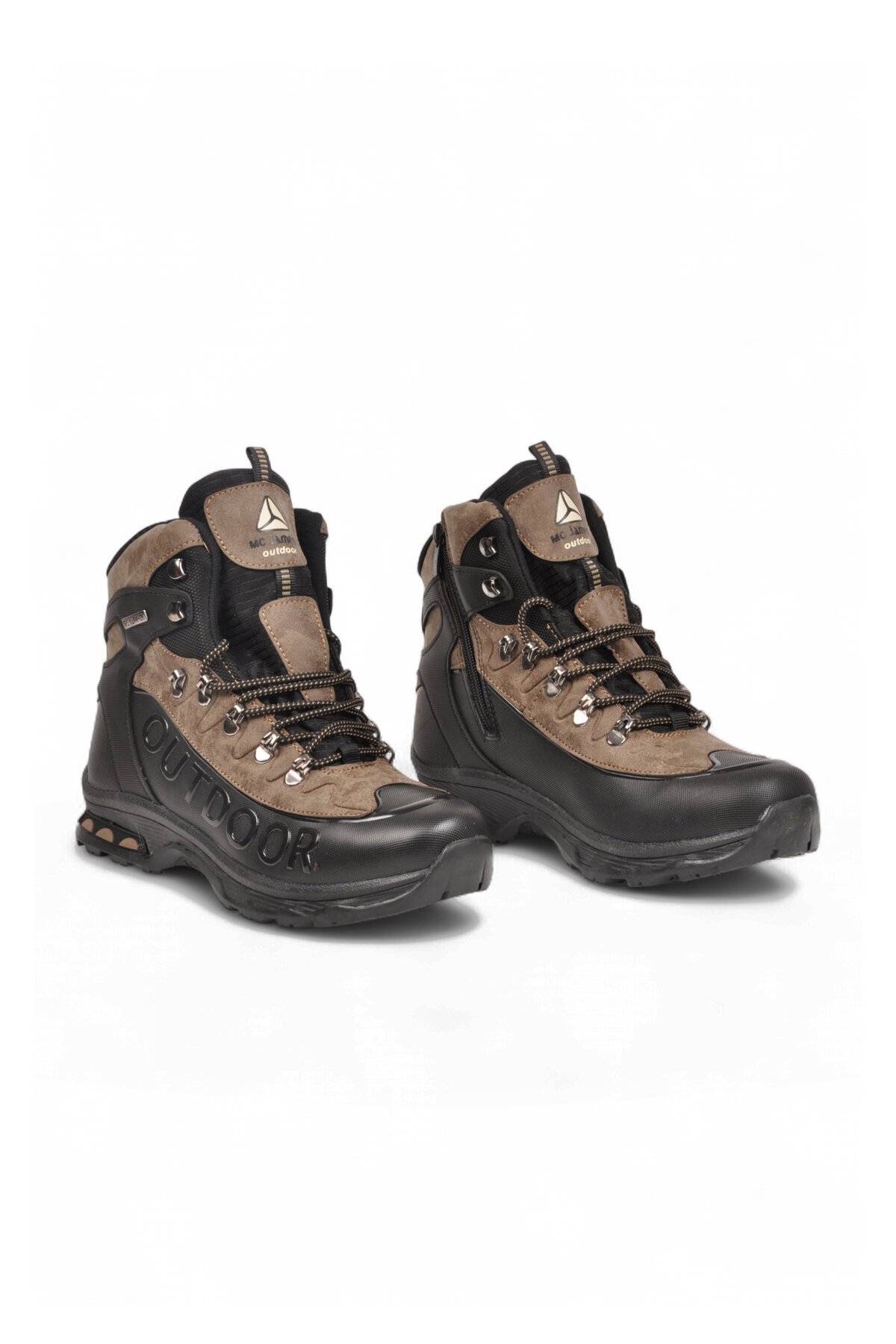 Erkek Bağcıklı Kaymaz Tabanlı Siyah-Vizon Outdoor Trekking Bot 2115