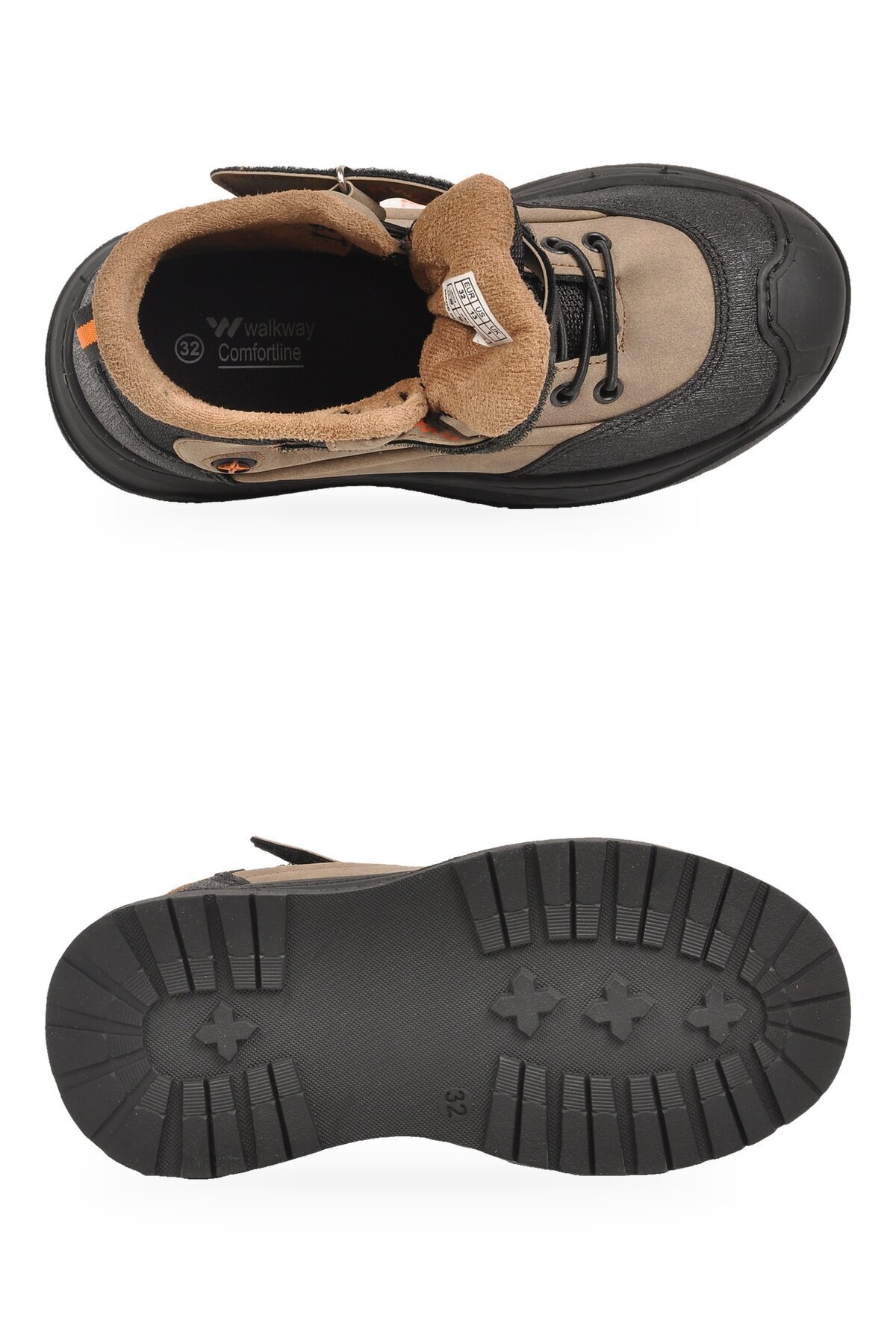 Erkek Çocuk Bej-Turuncu Comfort Tabanlı Lastik Bağcıklı Sneaker Bot Surge 2037