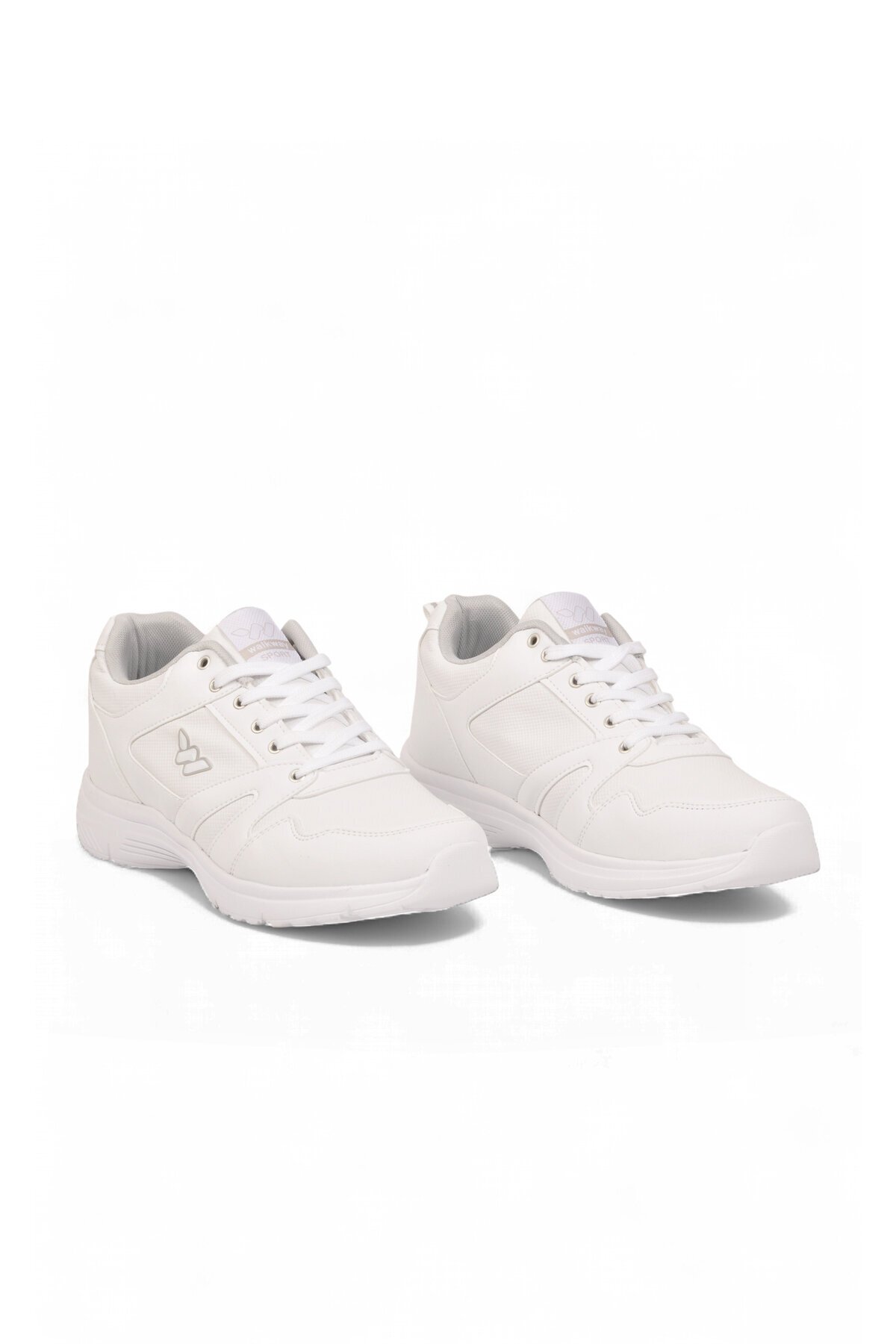 Erkek Beyaz Büyük Numara Bağcıklı Hafif Esnek Yürüyüş ve Spor Ayakkabı Sneaker Core 020