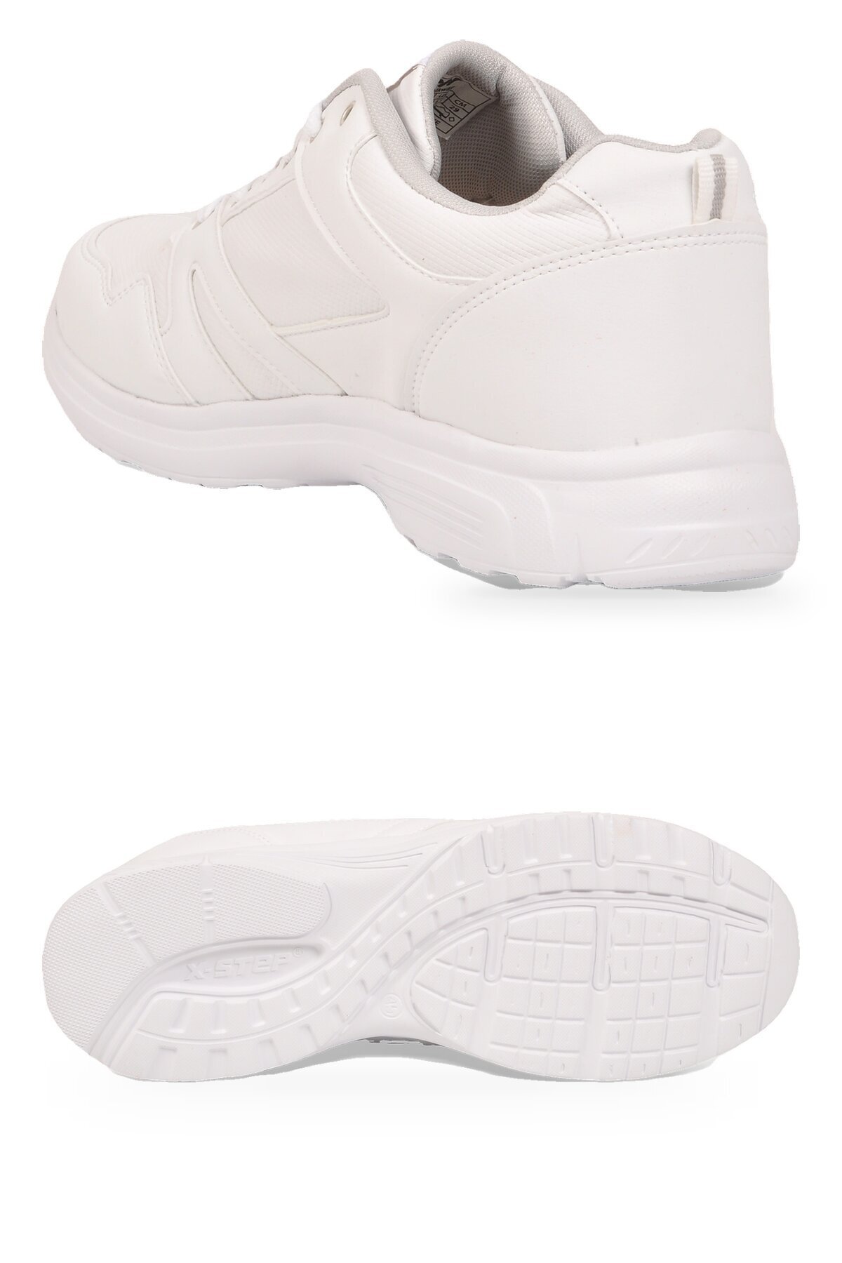 Erkek Beyaz Büyük Numara Bağcıklı Hafif Esnek Yürüyüş ve Spor Ayakkabı Sneaker Core 020