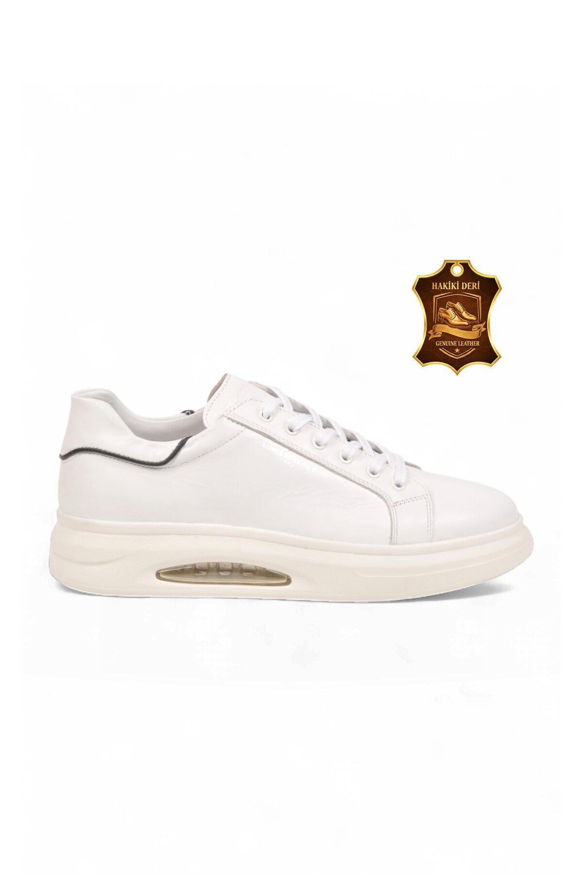 Bağcıklı Kalın Rahat Taban Sneaker Beyaz Hakiki Deri Erkek Casual Ayakkabı XS2456-6015