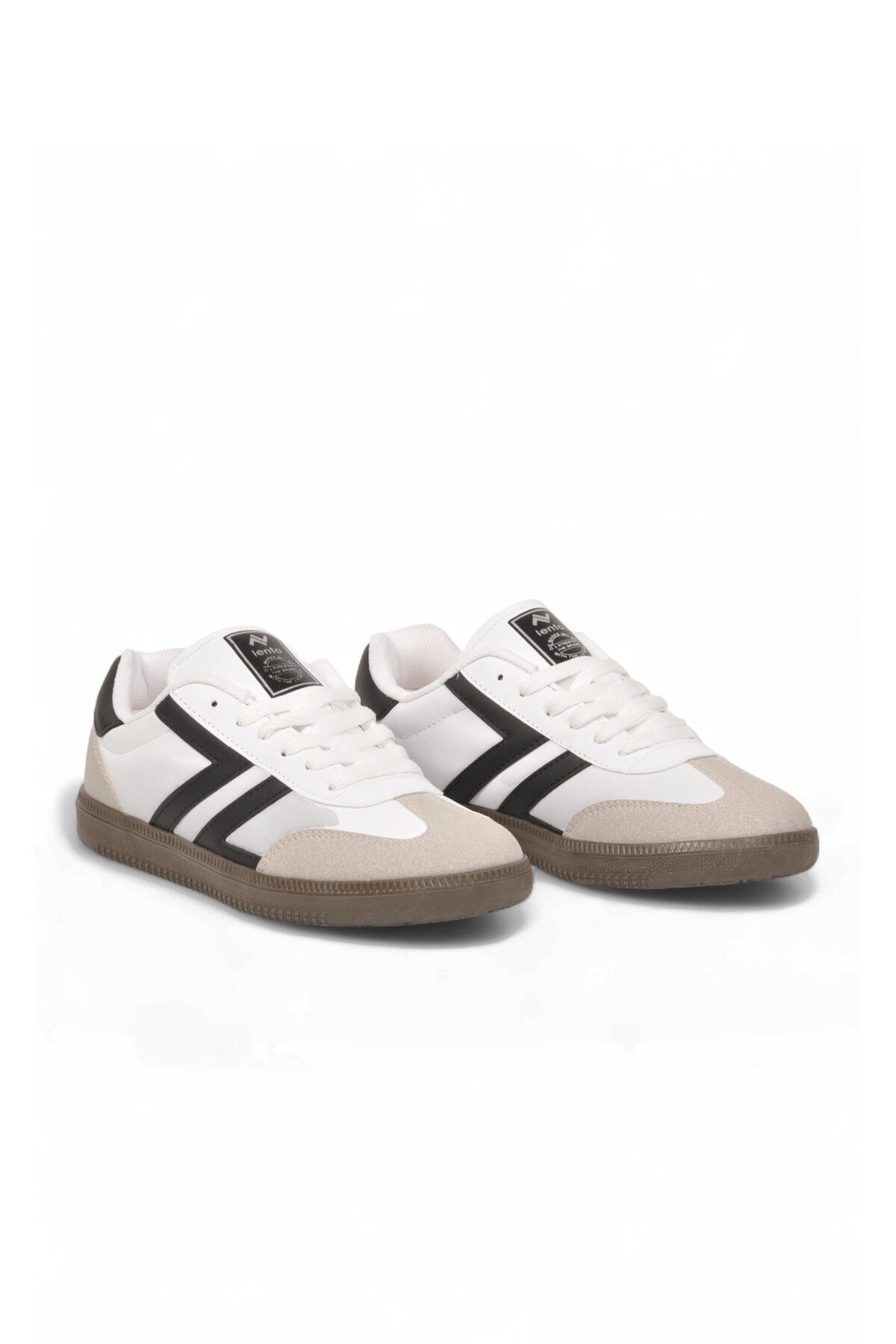 Bağcıklı Şık Rahat Hafif Beyaz-Siyah Unisex Yürüyüş ve Spor Ayakkabı Sneaker 234750