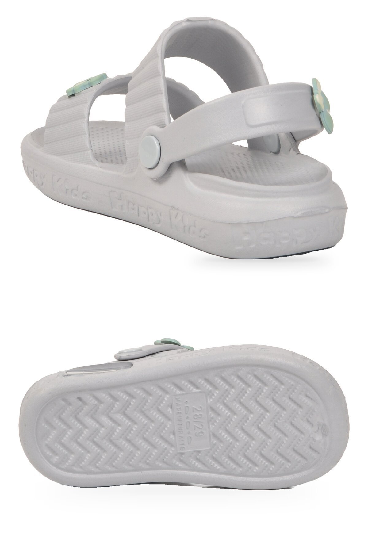 Buz Çift Bantlı Eva Hafif Rahat Işıklı Unisex Çocuk Günlük Terlik 4592 B-P