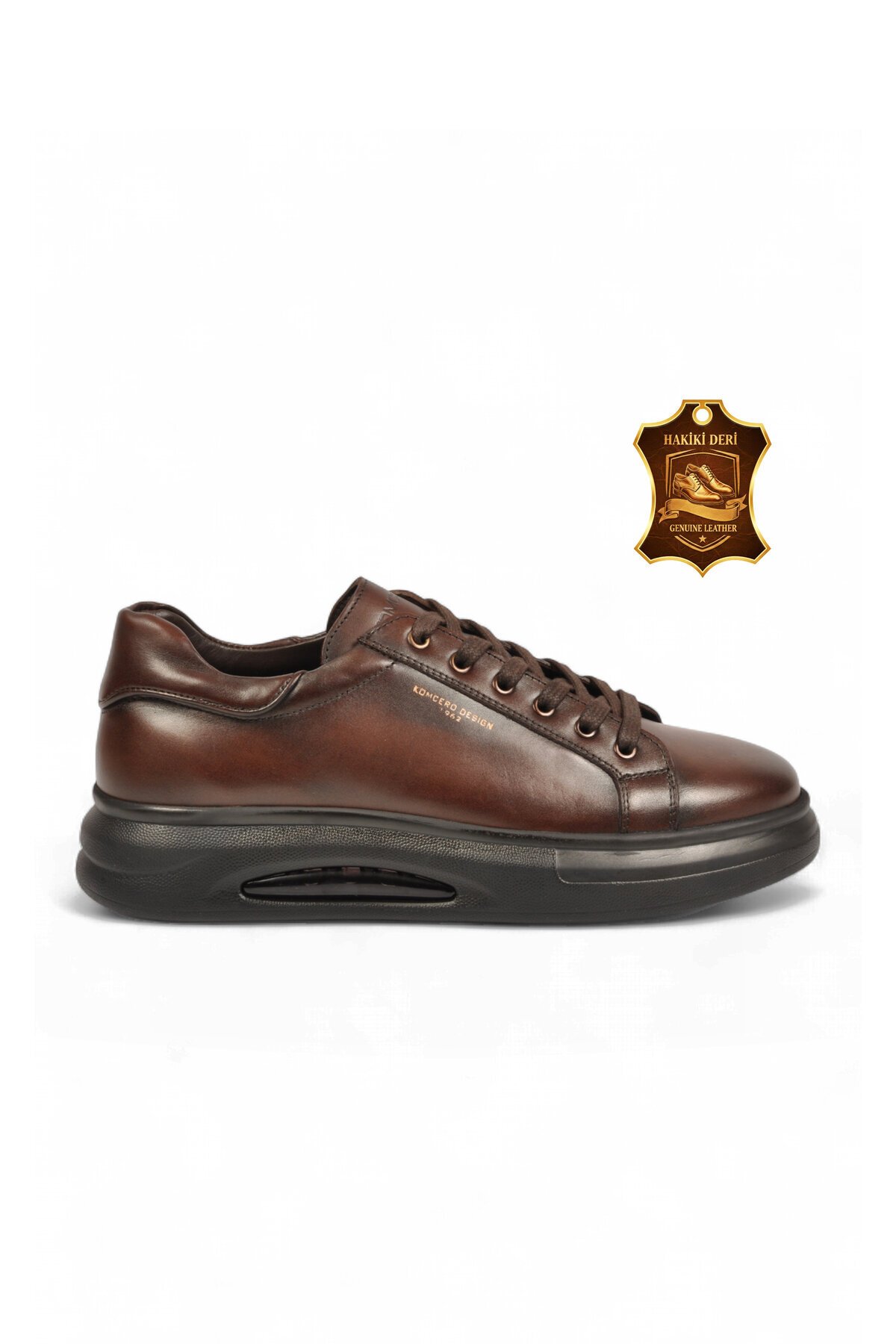 Bağcıklı Kalın Rahat Taban Sneaker Kahve Hakiki Deri Erkek Casual Ayakkabı XS2456-6015