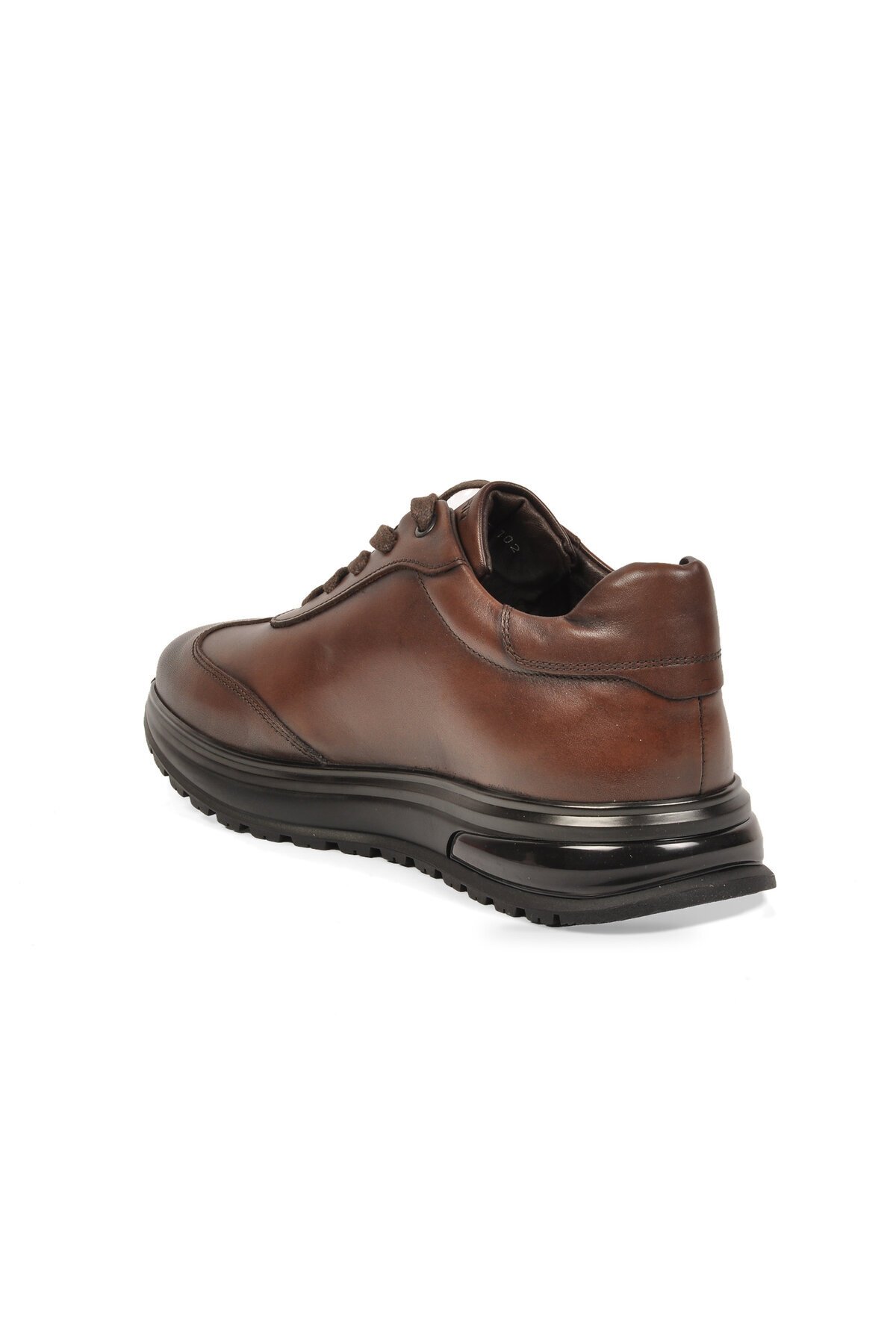Kauçuk Taban Bağcıklı Sneaker Kahve Hakiki Deri Şık Rahat Erkek Casual Ayakkabı XS2463-7102