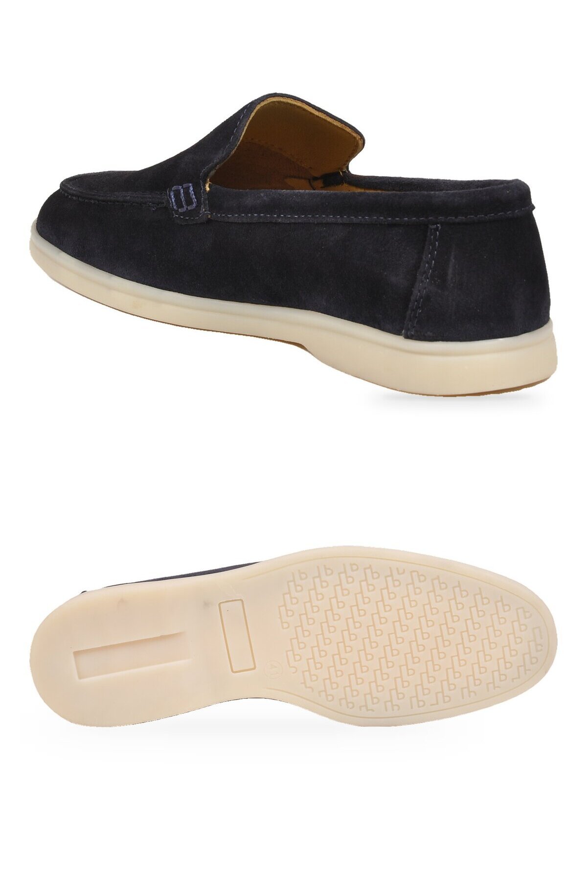 Hafif Rahat Şık Espadril Lacivert Hakiki Deri Erkek Casual Loafer Ayakkabı 6K020-217