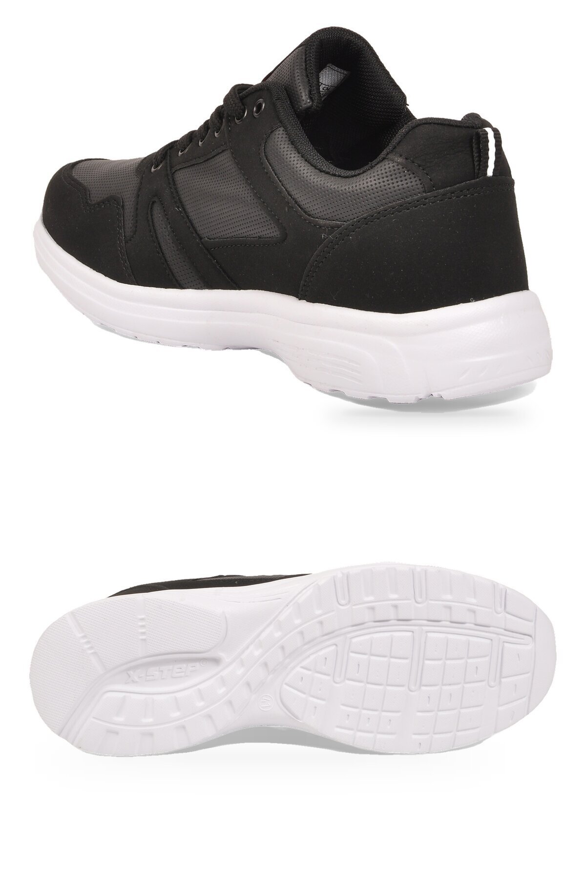 Erkek Siyah-Beyaz Bağcıklı Hafif Esnek Yürüyüş ve Spor Ayakkabı Sneaker Core 020