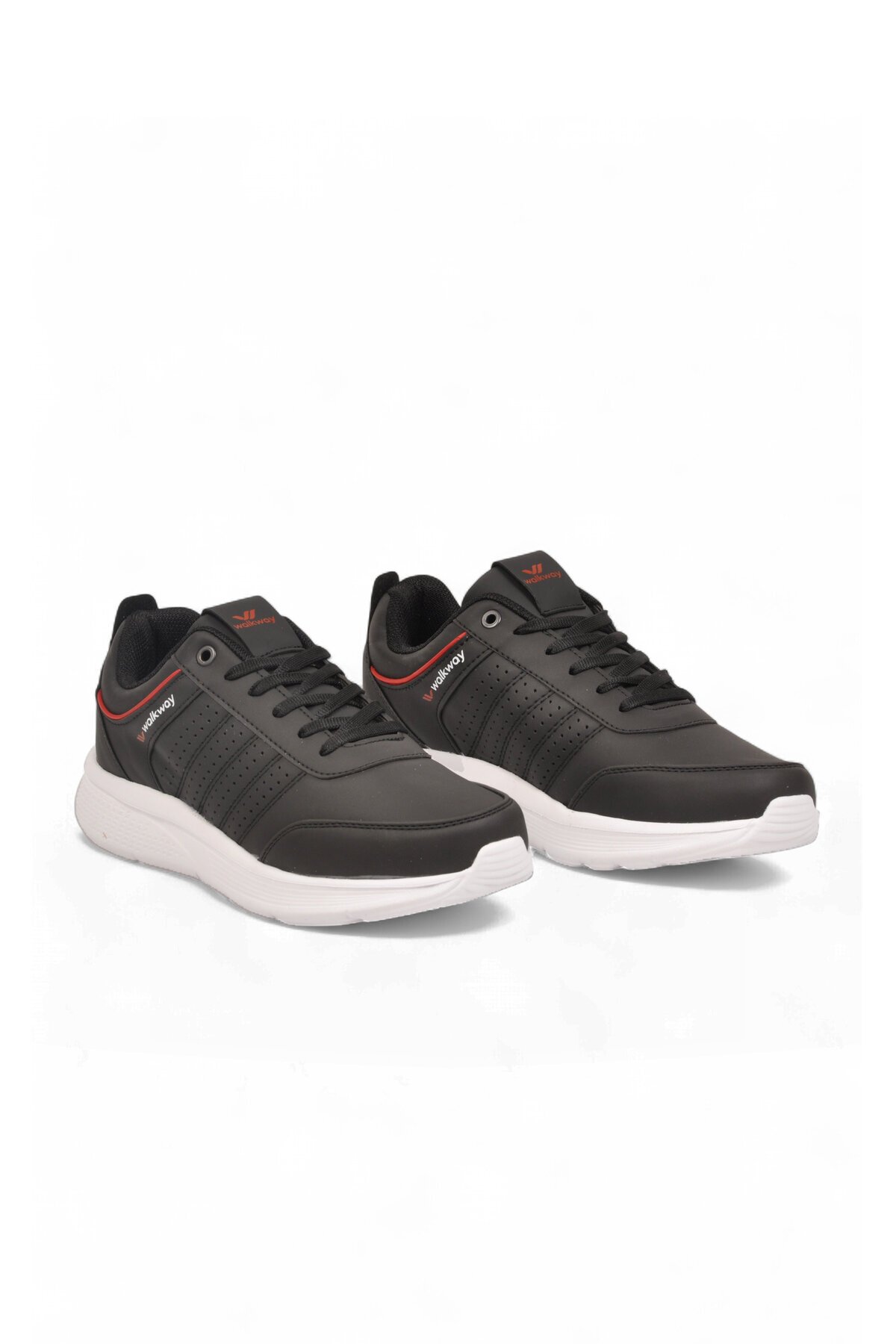 Erkek Bağcıklı Hafif Esnek Siyah-Beyaz Yürüyüş ve Spor Ayakkabı Sneaker Wood 4040