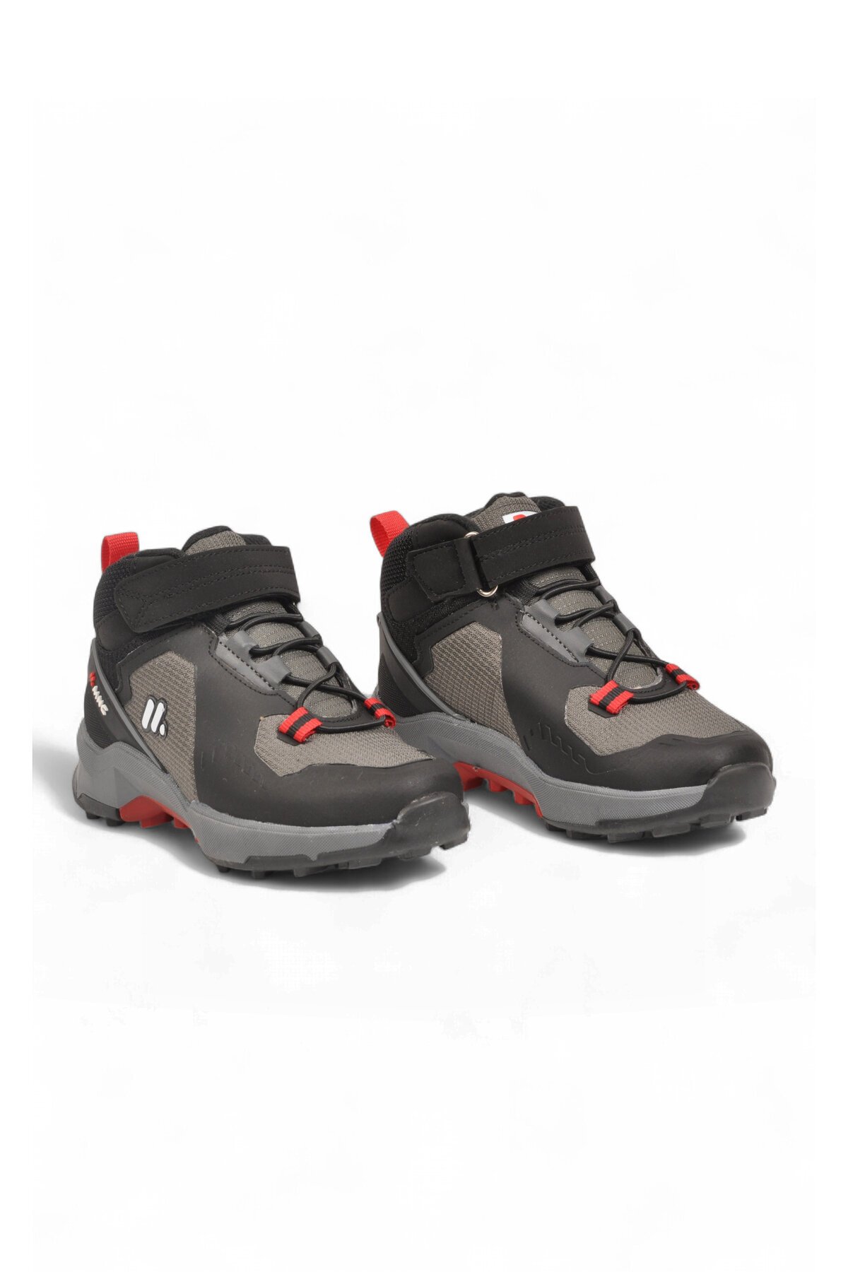 Pampili Erkek Çocuk Cırt Bantlı Kaymaz Tabanlı Siyah-Füme Outdoor Bot BS-İH1-P-100
