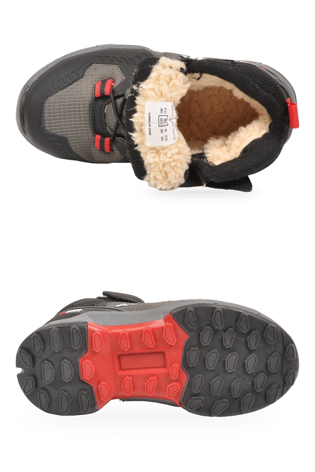 Pampili Erkek Çocuk Cırt Bantlı Kaymaz Tabanlı Siyah-Füme Outdoor Bot BS-İH1-P-100