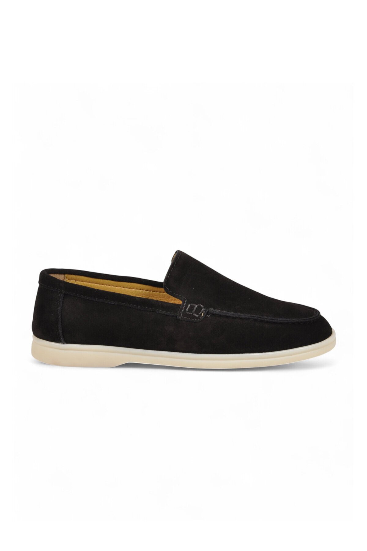 Hafif Rahat Şık Espadril Siyah Hakiki Deri Erkek Casual Loafer Ayakkabı 6K020-217