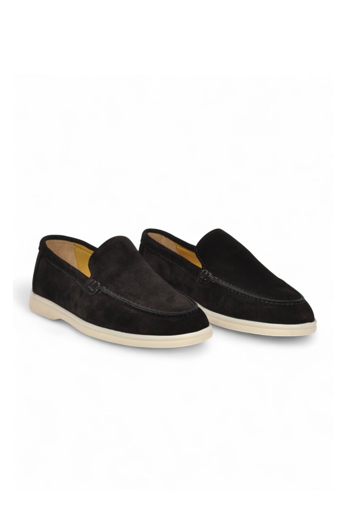 Hafif Rahat Şık Espadril Siyah Hakiki Deri Erkek Casual Loafer Ayakkabı 6K020-217