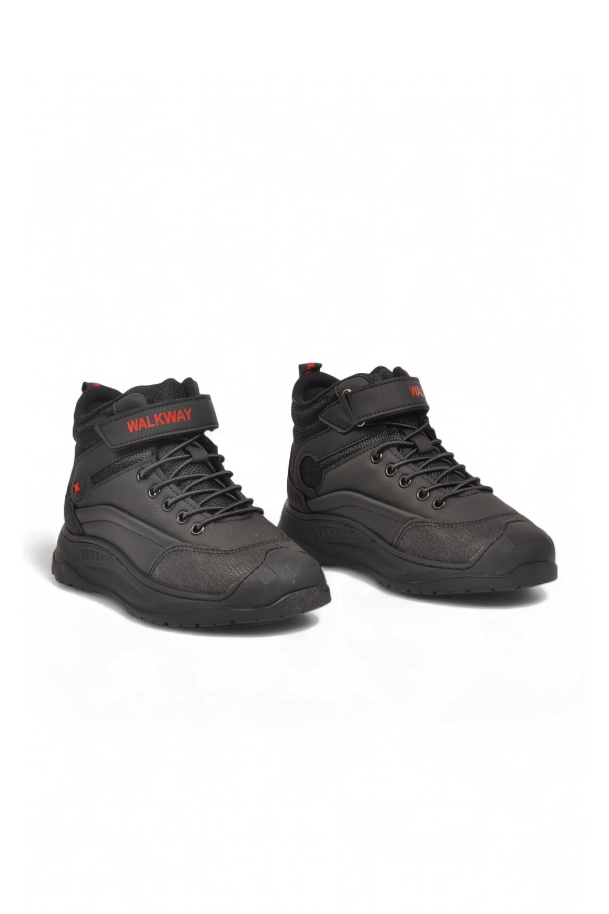 Erkek Çocuk Siyah-Kırmızı Comfort Tabanlı Lastik Bağcıklı Sneaker Bot Surge 2037
