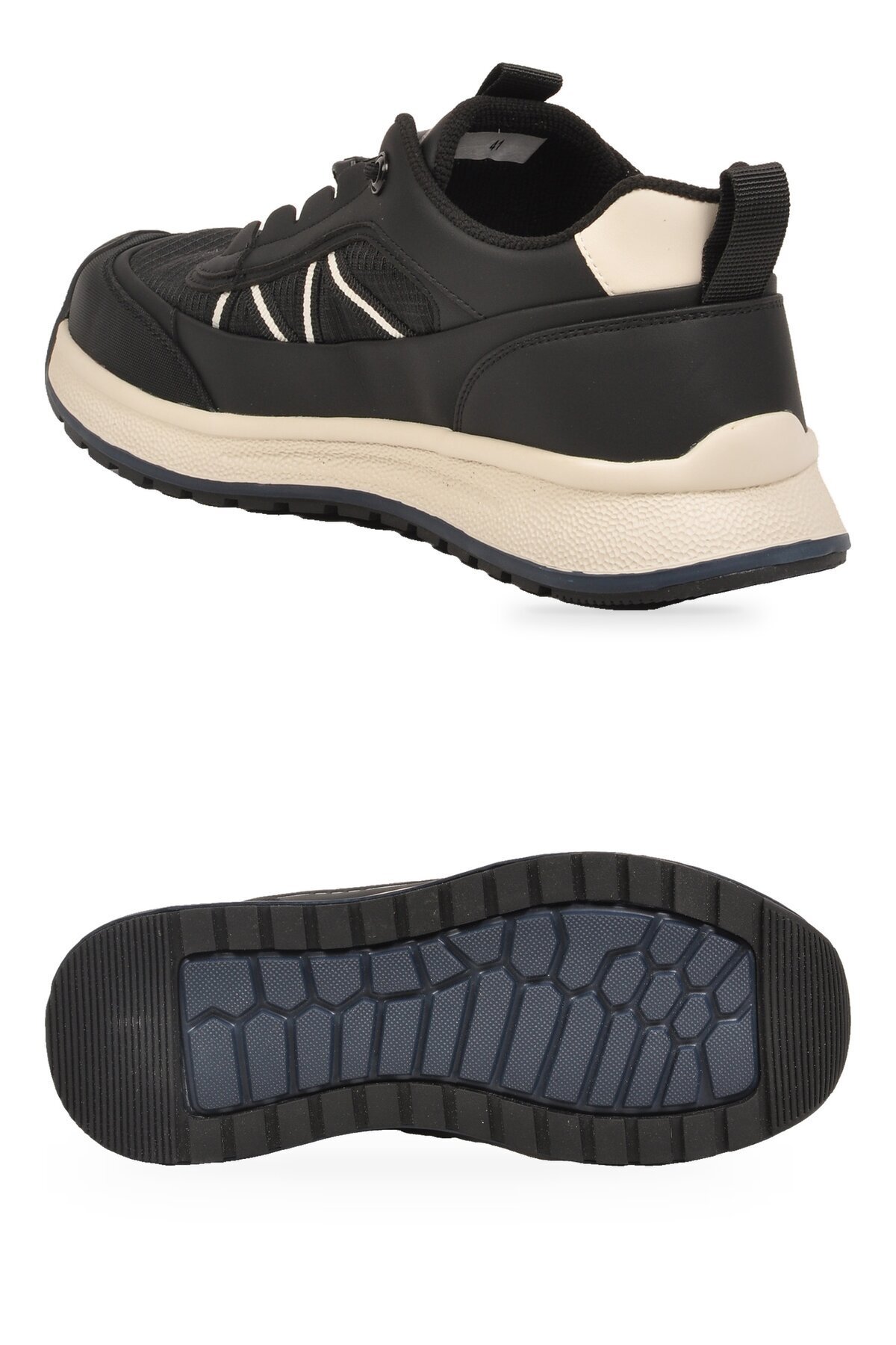 Siyah Erkek Casual Ayakkabı Bağcıklı Hafif Rahat Tabanlı Sneaker 26K559