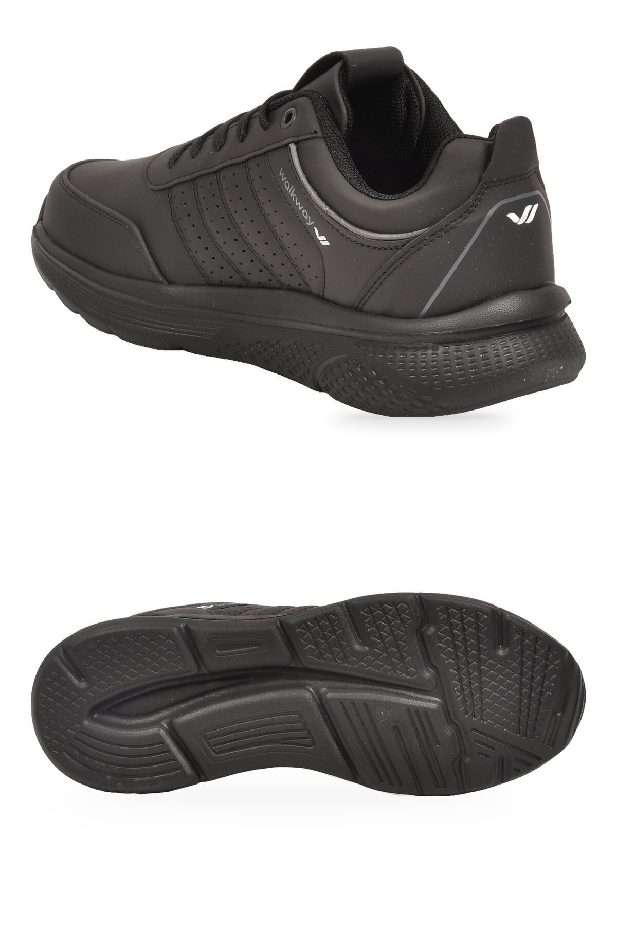 Erkek Bağcıklı Hafif Esnek Siyah Yürüyüş ve Spor Ayakkabı Sneaker Wood 4040