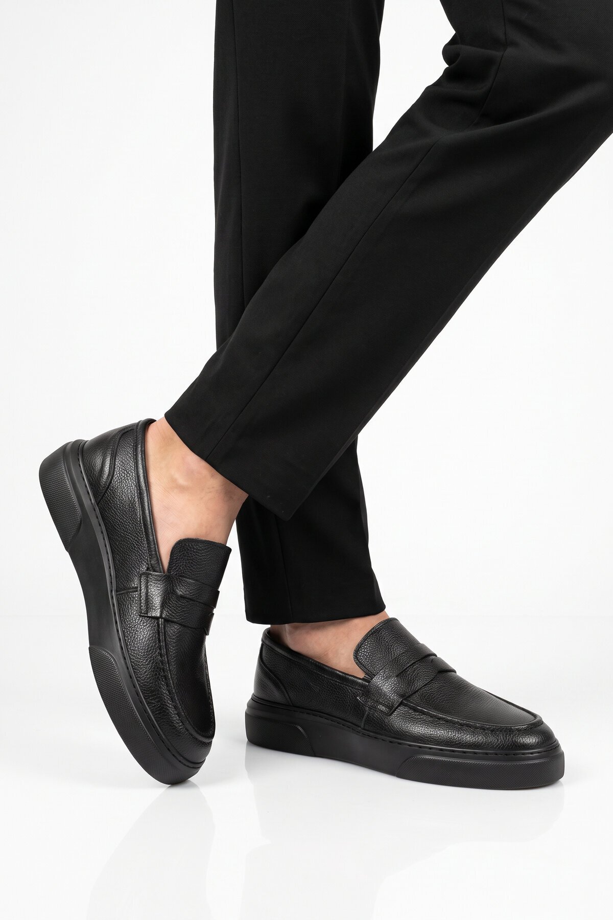 Erkek Siyah Hakiki Deri Casual Loafer Ayakkabı 272305