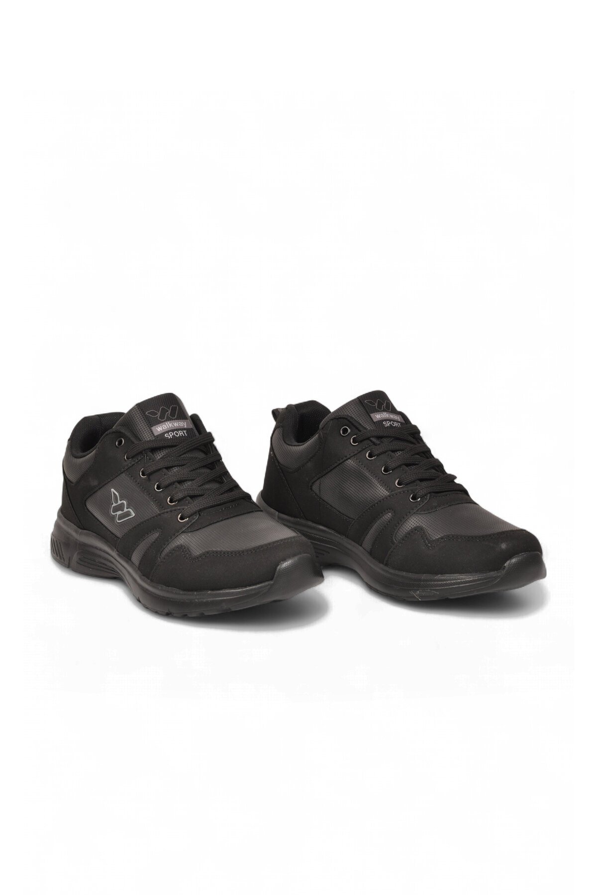Erkek Siyah Bağcıklı Hafif Esnek Yürüyüş ve Spor Ayakkabı Sneaker Core 020
