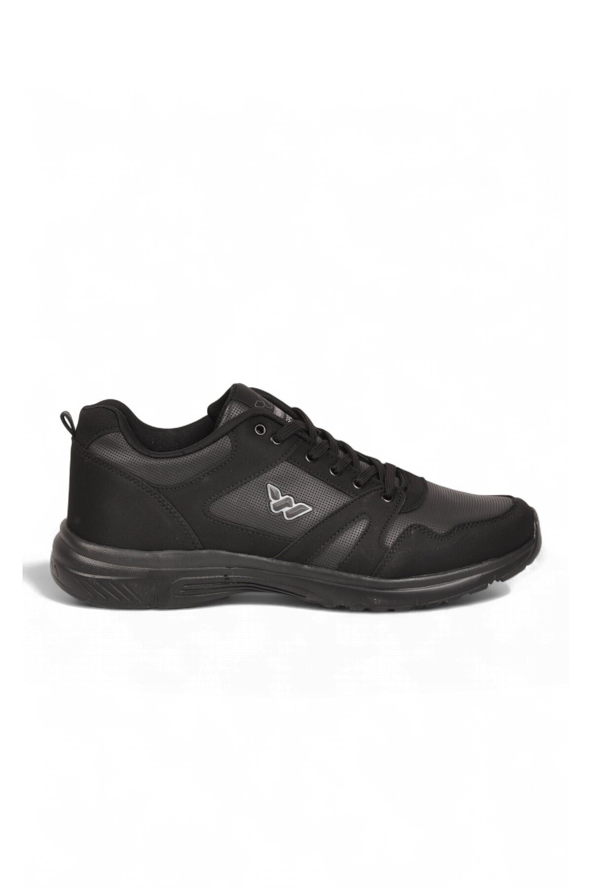 Erkek Siyah Büyük Numara Bağcıklı Hafif Esnek Yürüyüş ve Spor Ayakkabı Sneaker Core 020