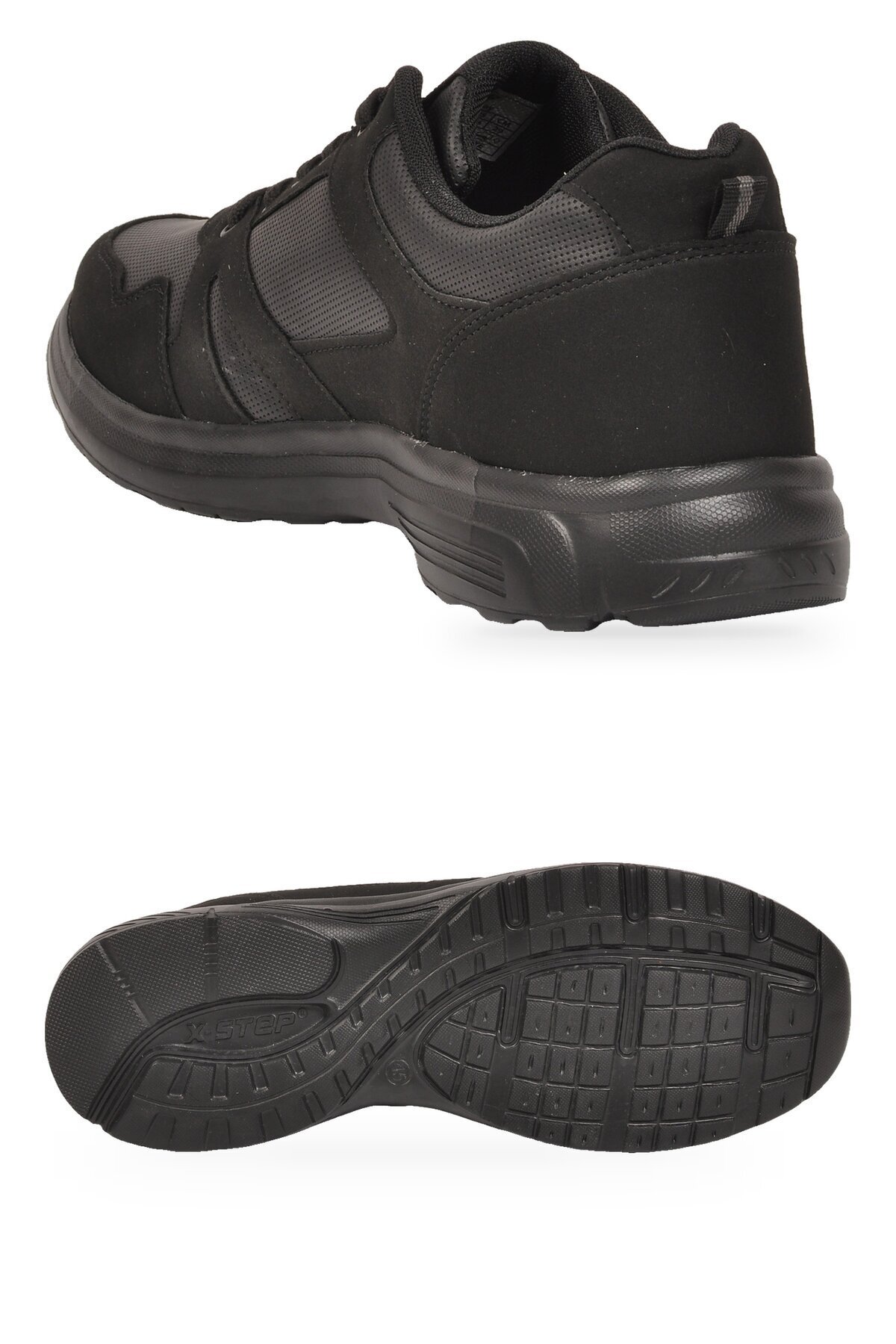 Erkek Siyah Büyük Numara Bağcıklı Hafif Esnek Yürüyüş ve Spor Ayakkabı Sneaker Core 020