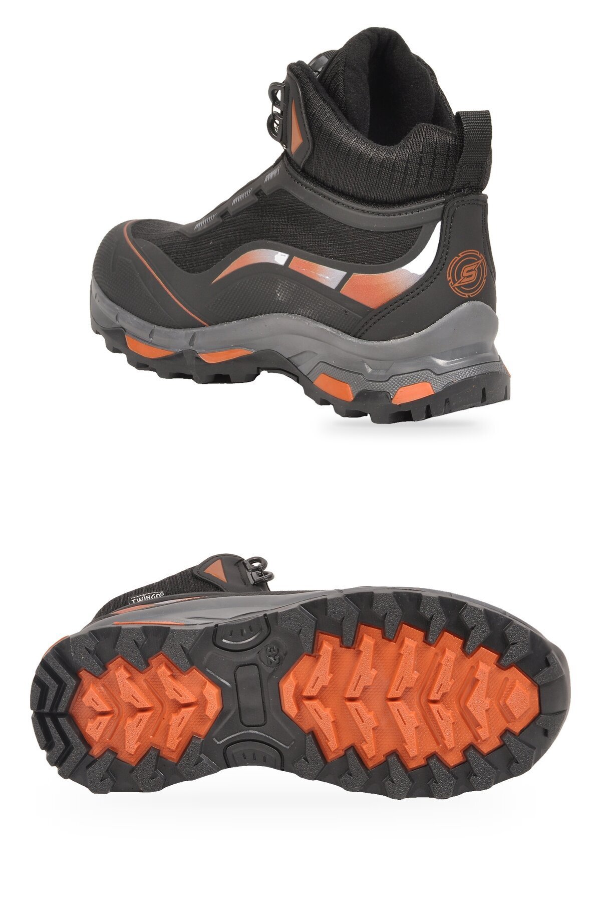 Erkek Çocuk Akıllı Bağcıklı Kaymaz Tabanlı Siyah-Turuncu Outdoor Bot 1040