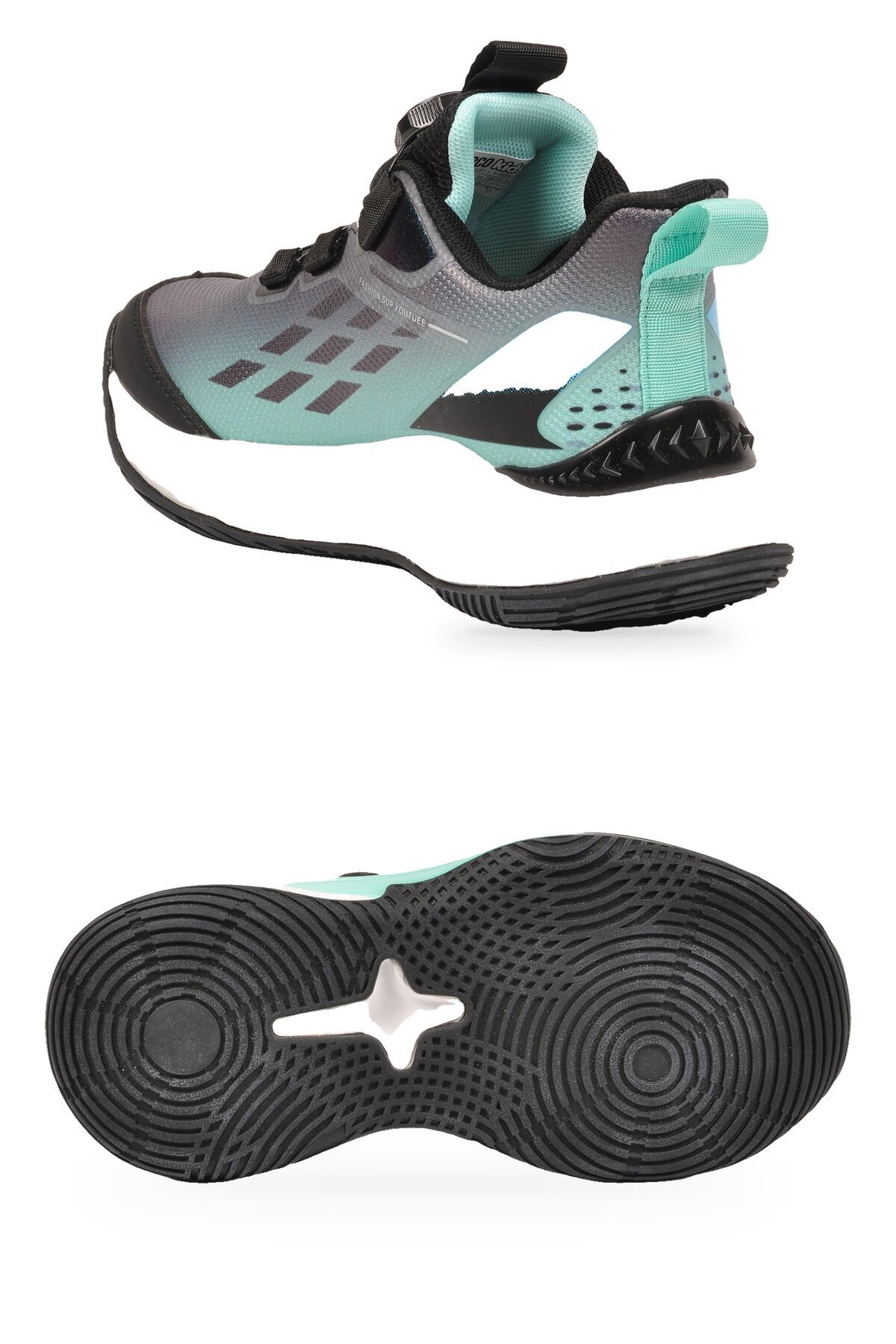 Hafif Rahat Esnek Akıllı Bağcıklı Yeşil Unisex Çocuk Yürüyüş ve Spor Ayakkabı Sneaker Play