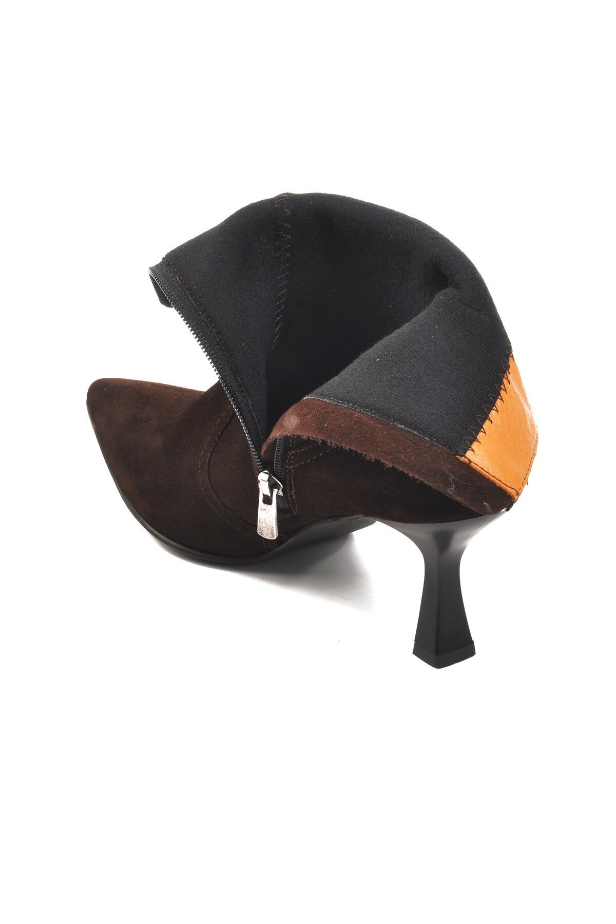 Ayakmod Kahve Süet Kadın Topuklu Bot