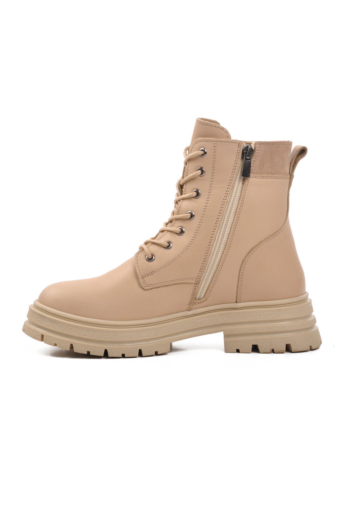 Ayakmod Bej Hakiki Deri Kadın Bot