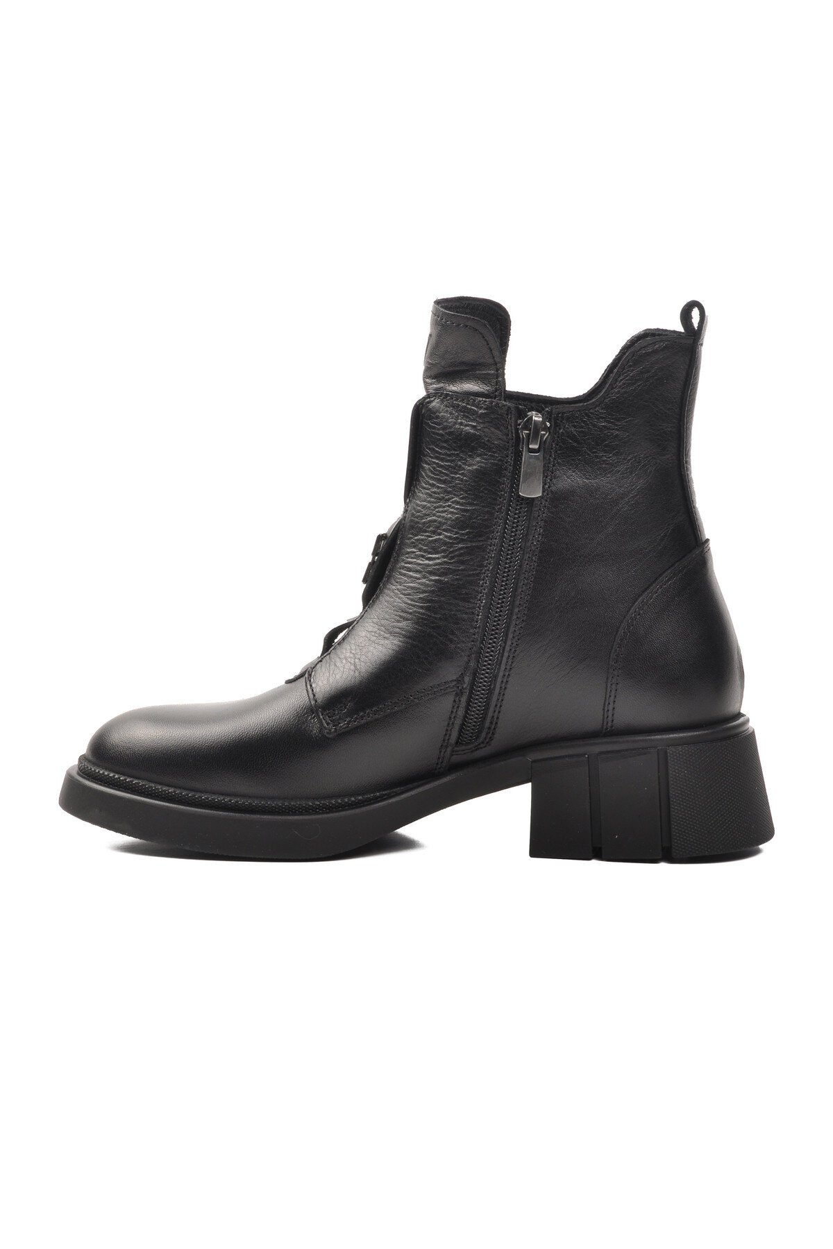 Ayakmod Siyah Hakiki Deri Kadın Bot