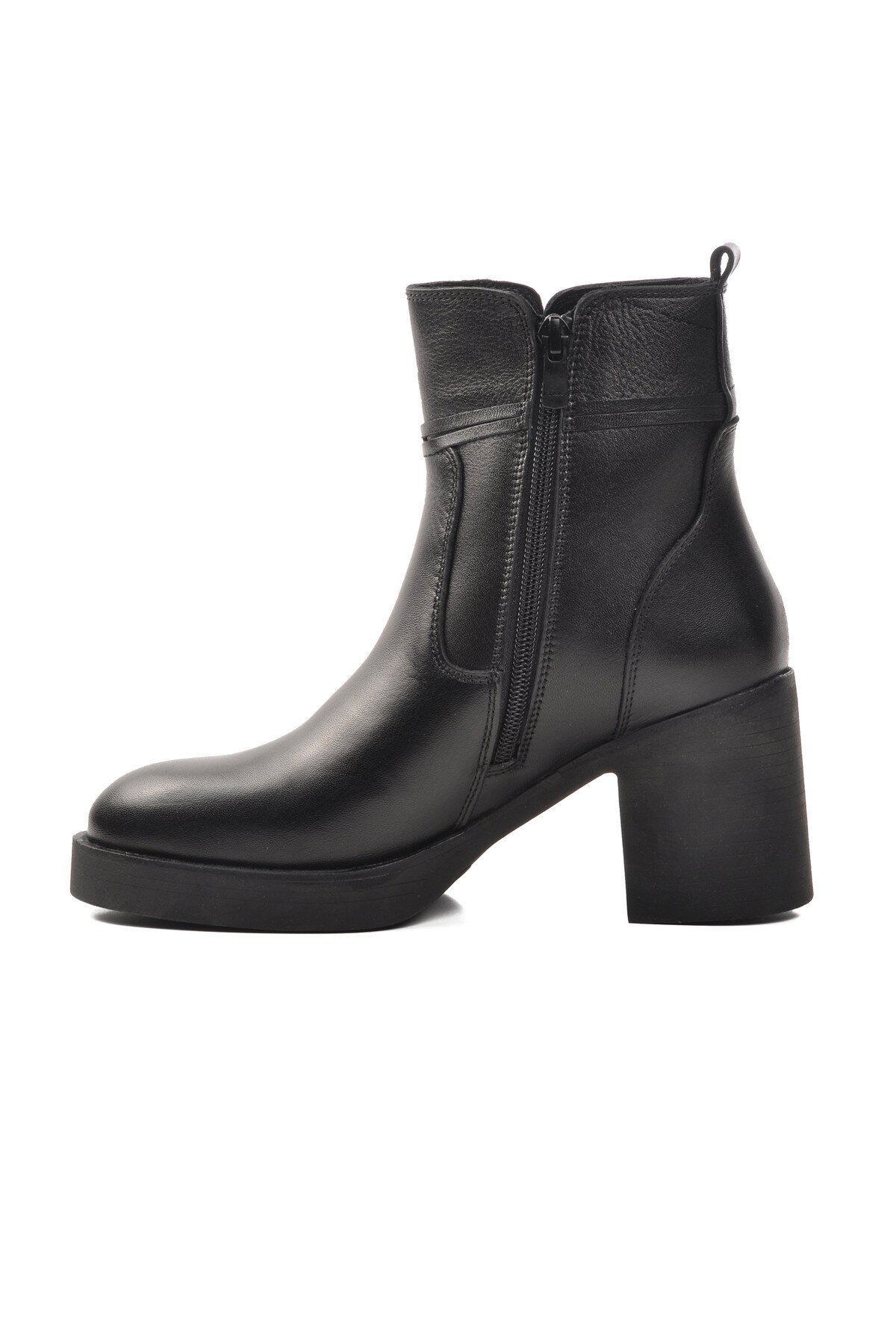Ayakmod Siyah Hakiki Deri Kadın Bot