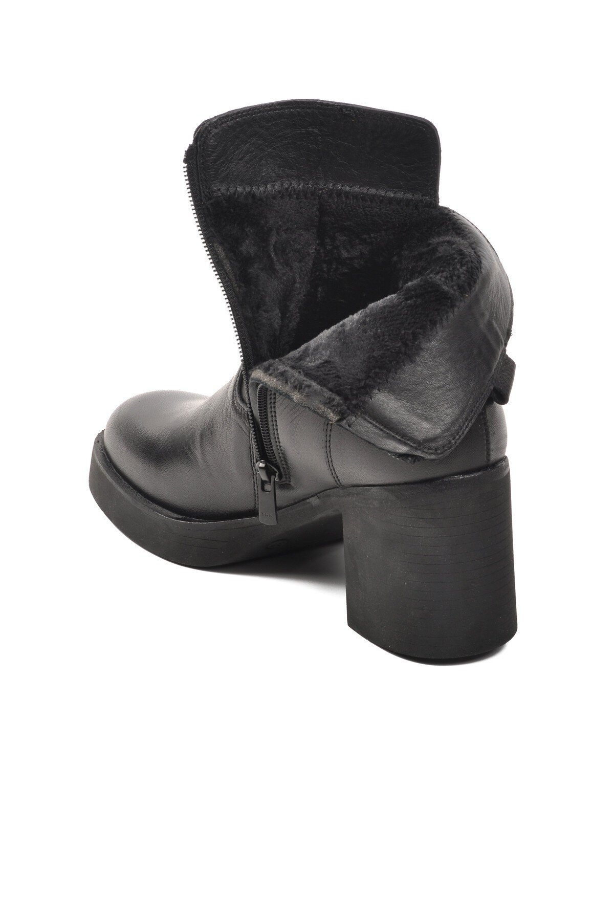 Ayakmod Siyah Hakiki Deri Kadın Bot