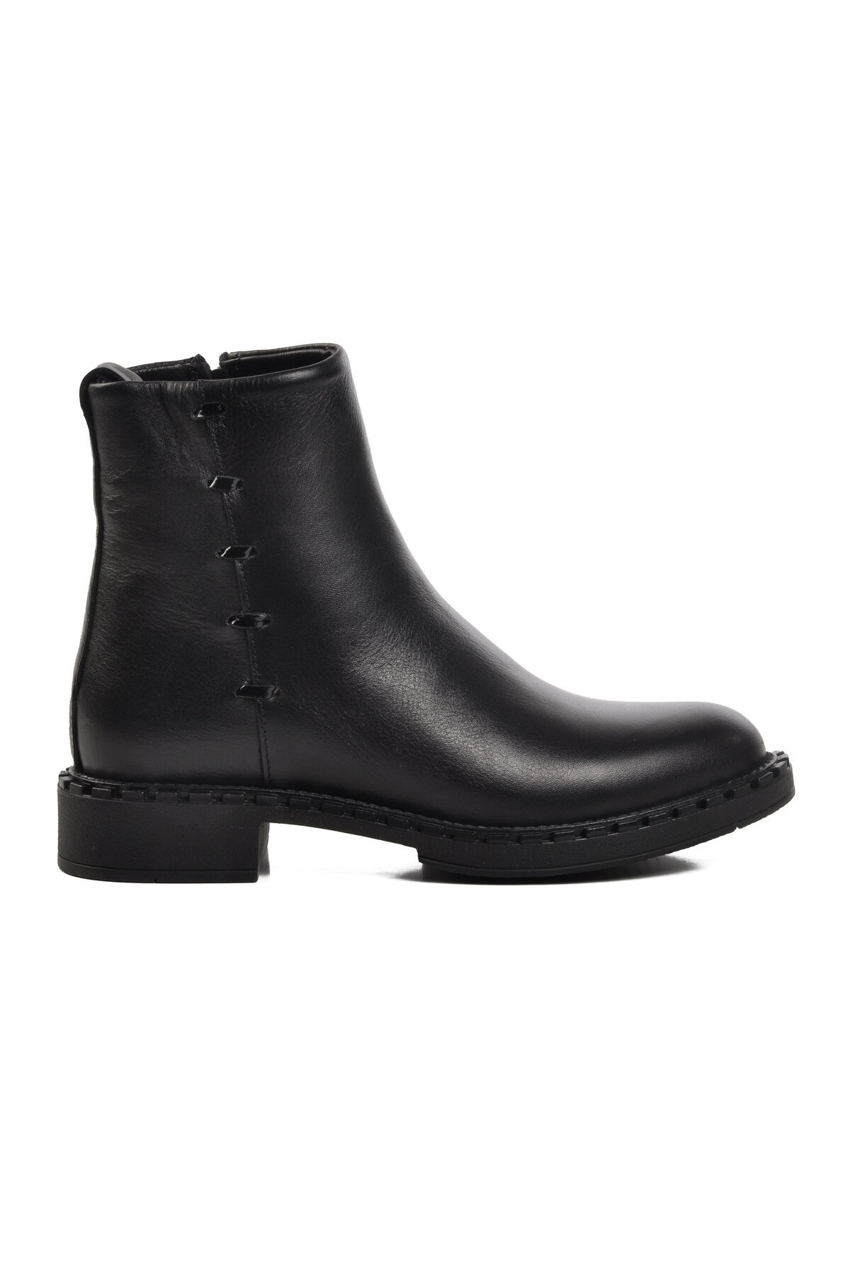 Ayakmod Siyah Hakiki Deri Kadın Bot