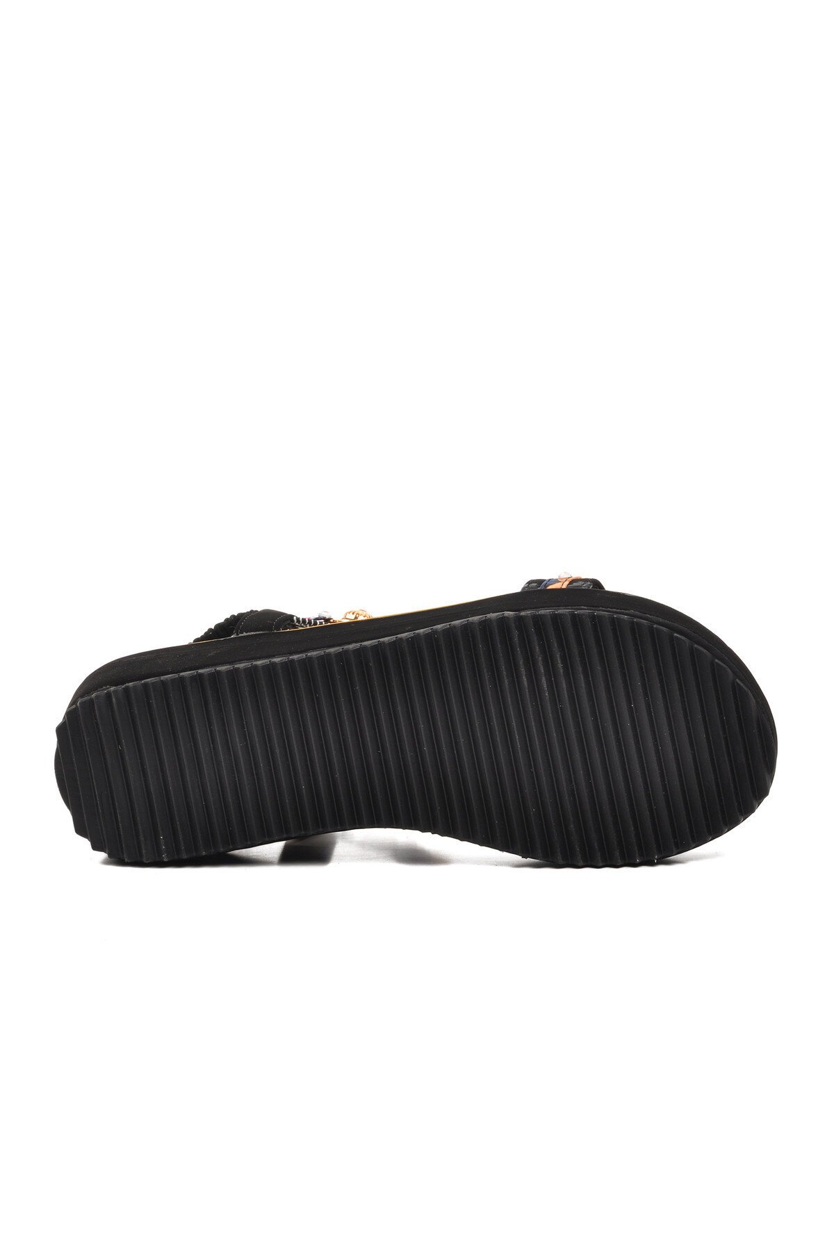 Hakiki Deri Siyah Kadın Sandalet