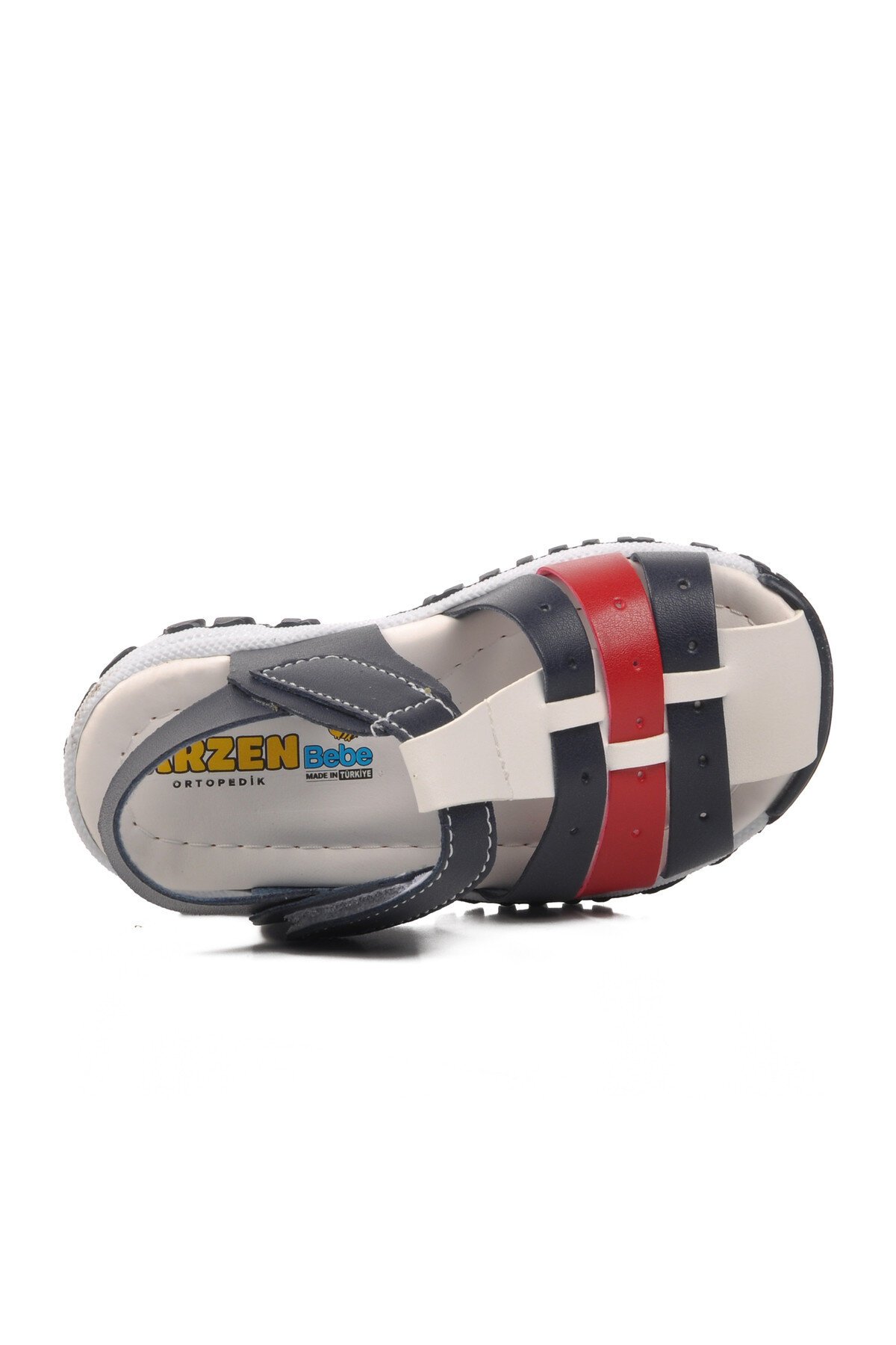 Ayakmod Lacivert-Beyaz-Kırmızı Bebek Sandalet