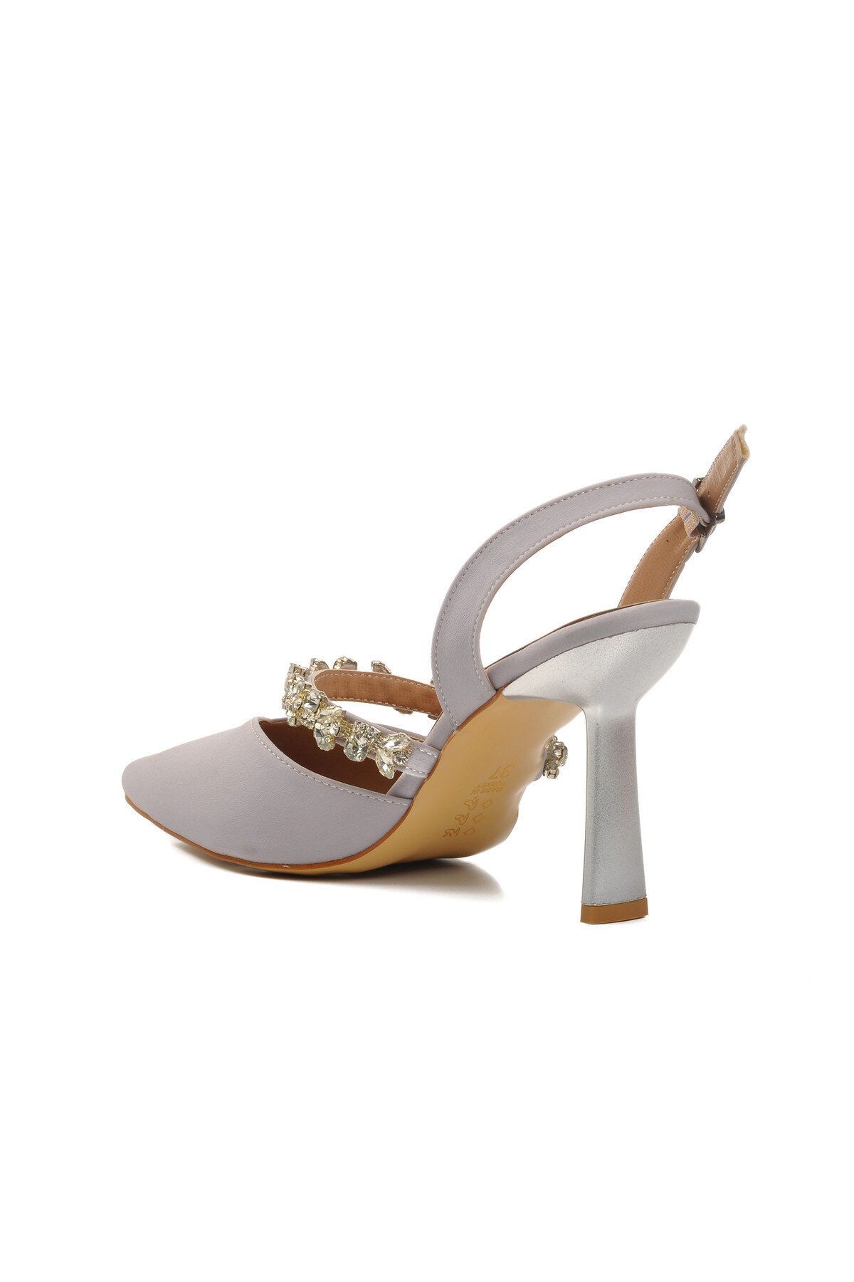 Ayakmod Gümüş Saten Kadın Abiye Ayakkabı