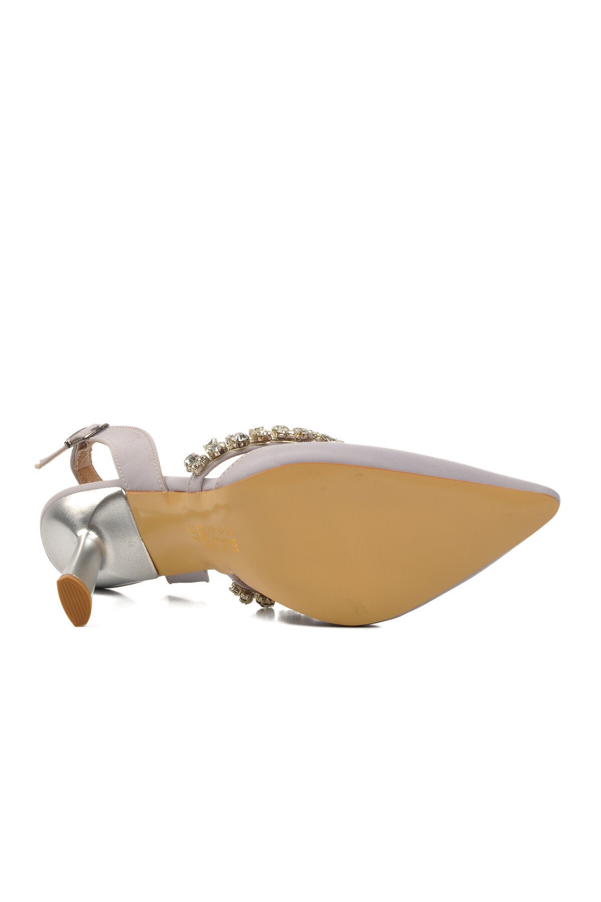 Ayakmod Gümüş Saten Kadın Abiye Ayakkabı