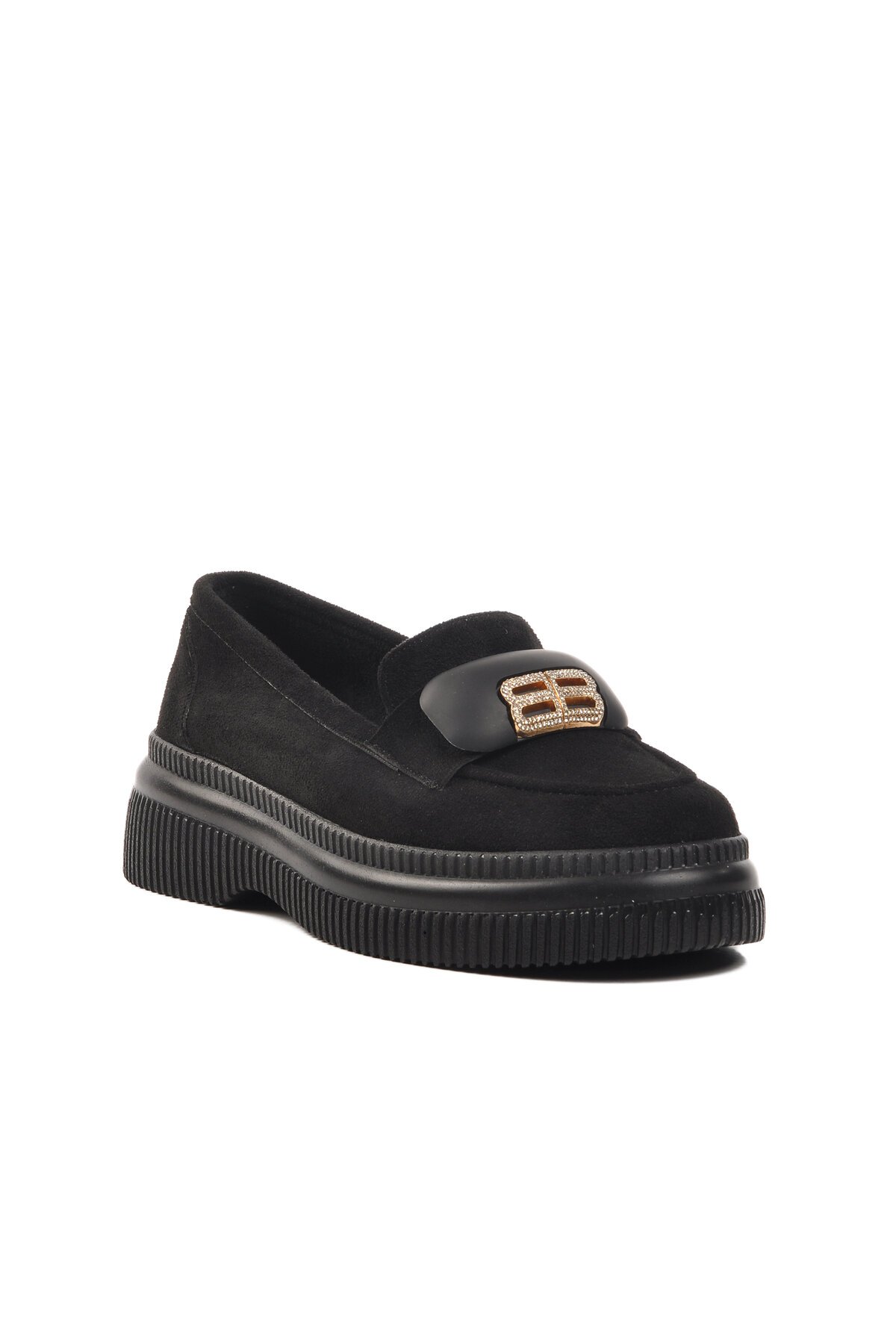 Ayakmod Siyah Süet Kadın Günlük Ayakkabı