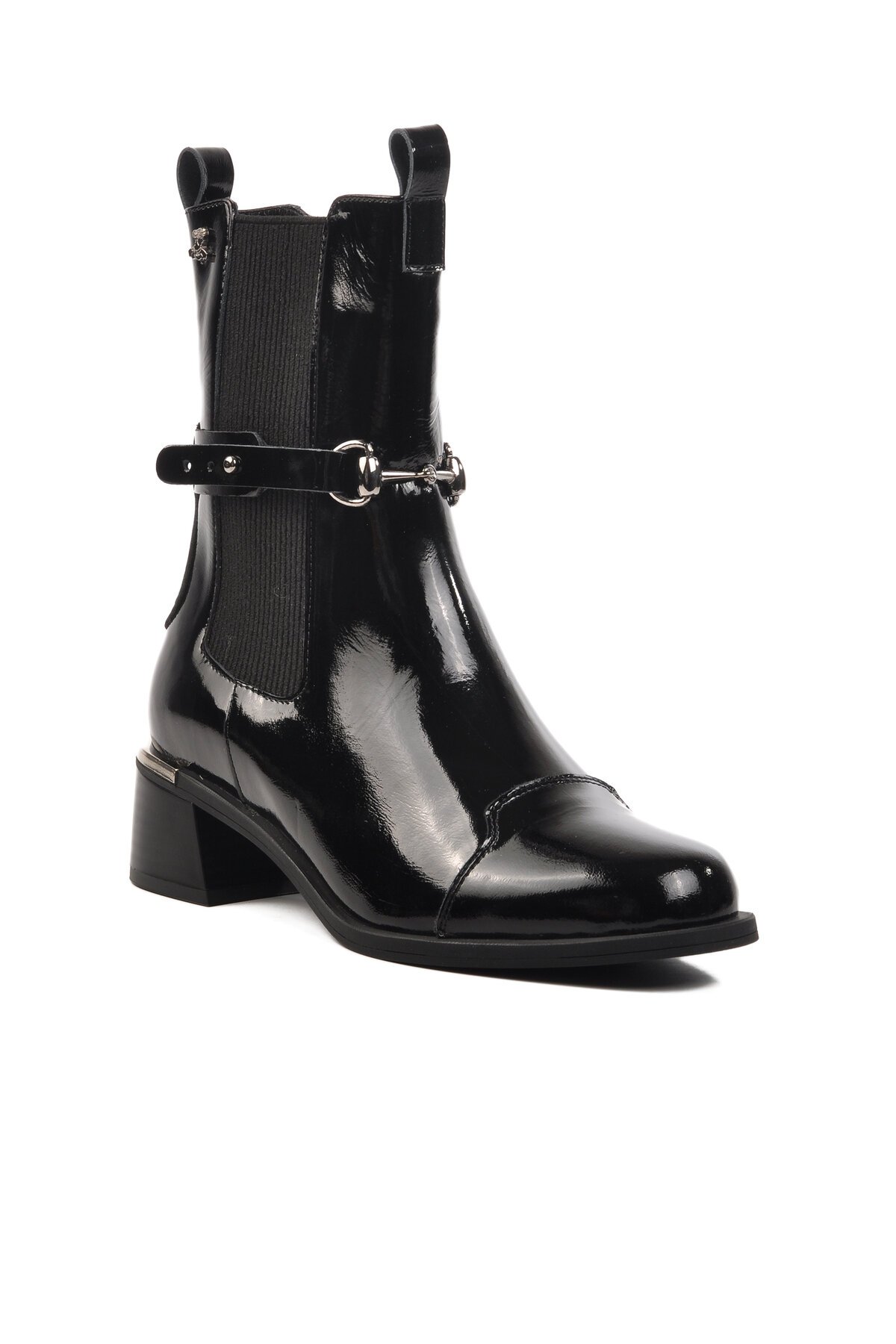 Venüs Siyah Rugan  Hakiki Deri Kadın Bot