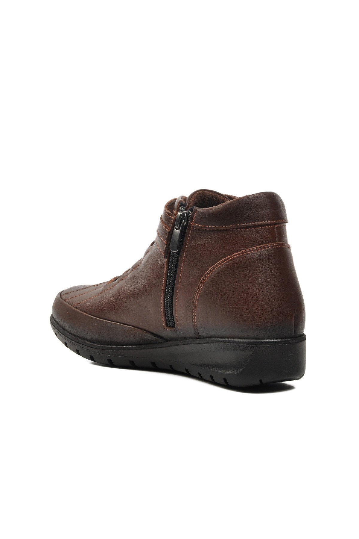 Ayakmod Kahve Haki Deri Kadın Bot