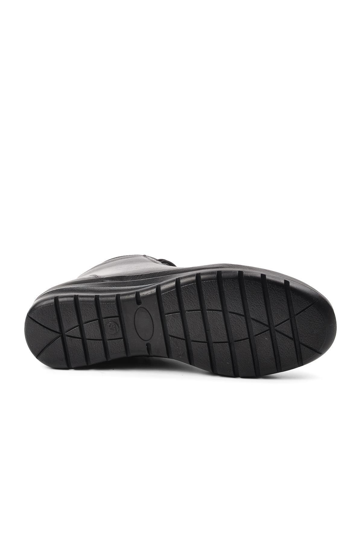 Ayakmod Siyah Hakiki Deri Kadın Bot